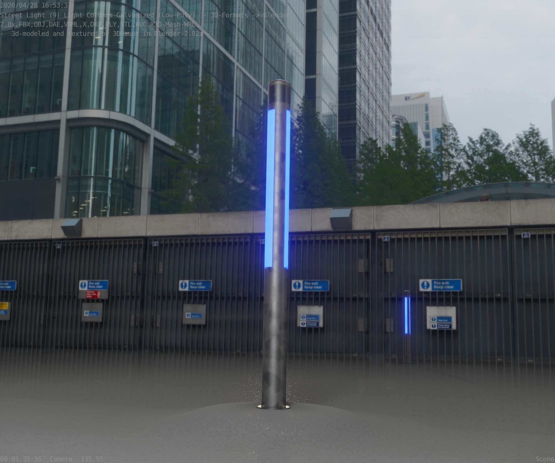 Galvanized Light-Column -23- Street-Light 9 Low-poly 3D model_96