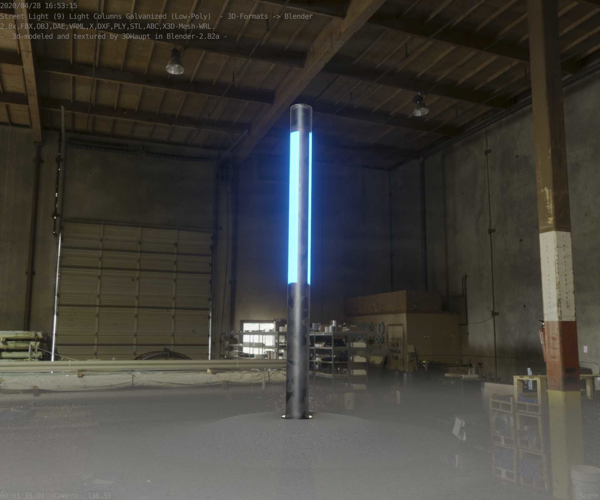 Galvanized Light-Column -23- Street-Light 9 Low-poly 3D model_90