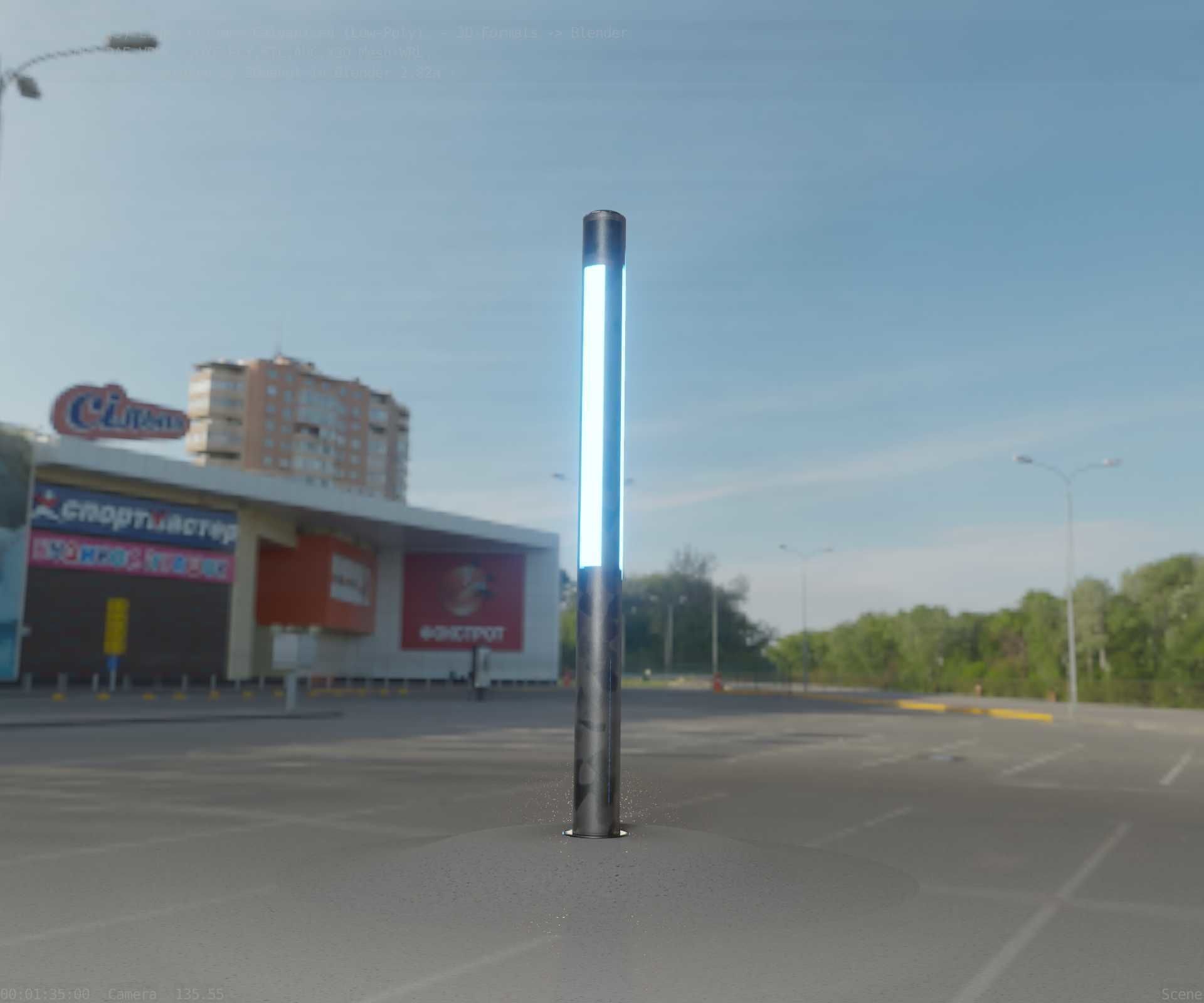 Galvanized Light-Column -23- Street-Light 9 Low-poly 3D model_89