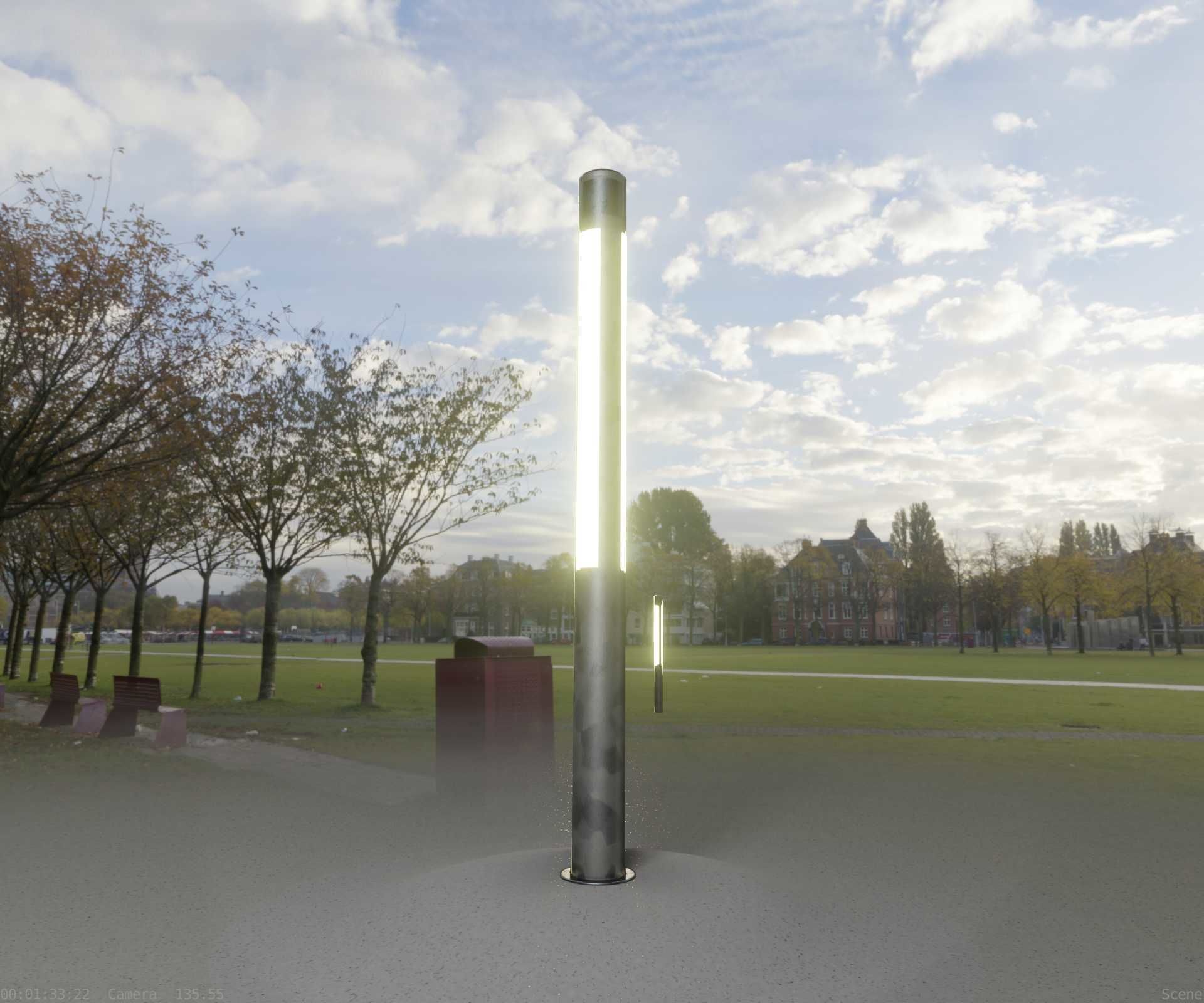 Galvanized Light-Column -23- Street-Light 9 Low-poly 3D model_64