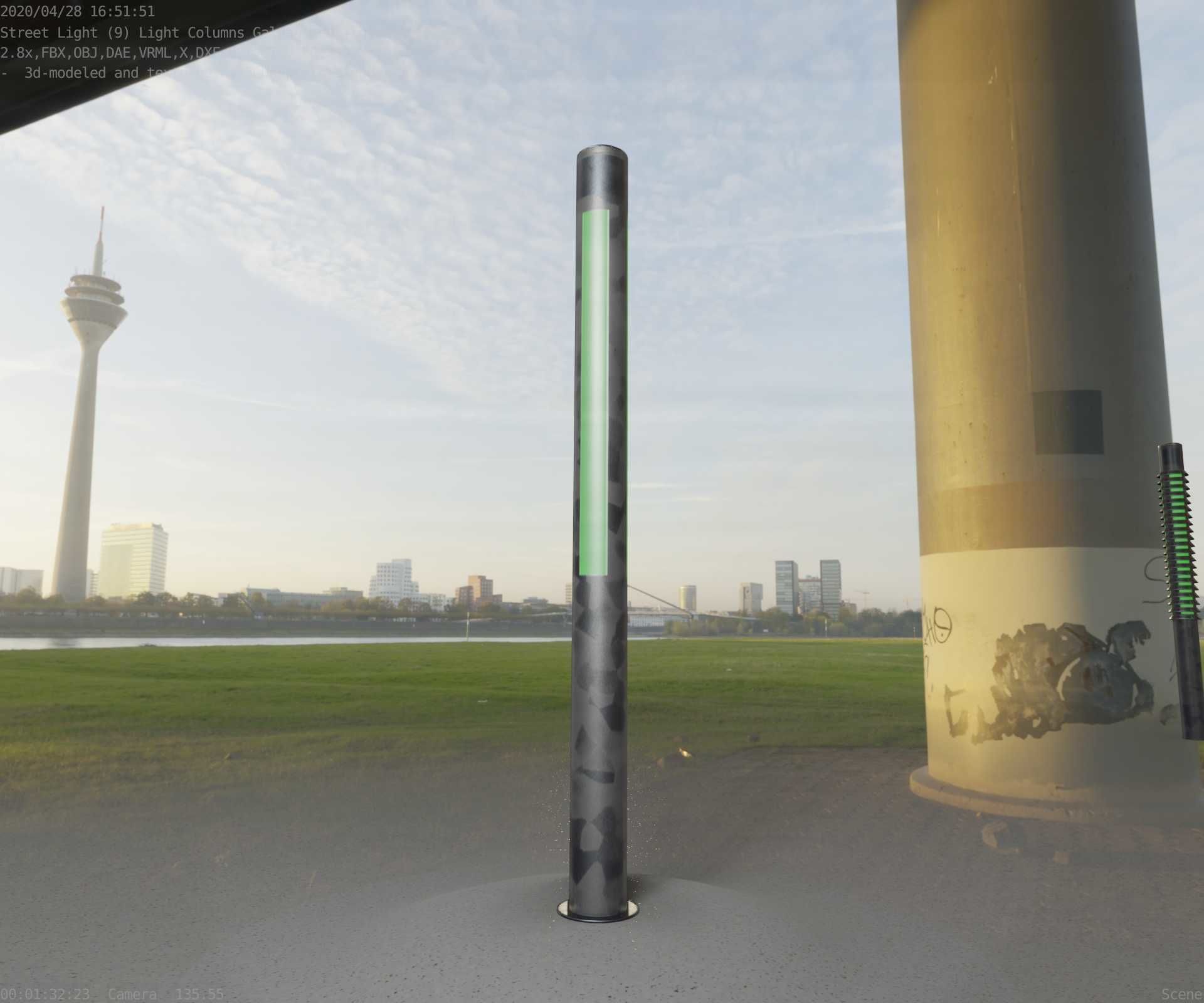 Galvanized Light-Column -23- Street-Light 9 Low-poly 3D model_42