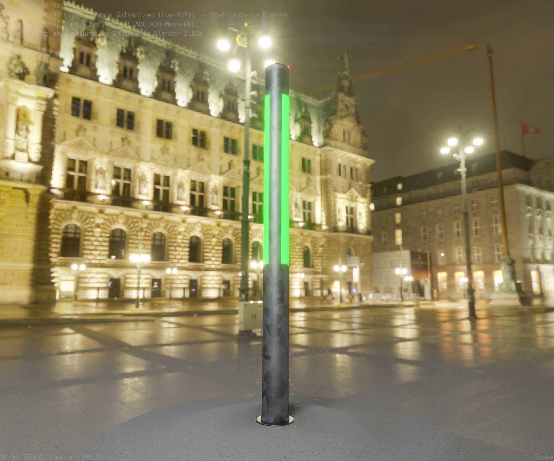 Galvanized Light-Column -23- Street-Light 9 Low-poly 3D model_51