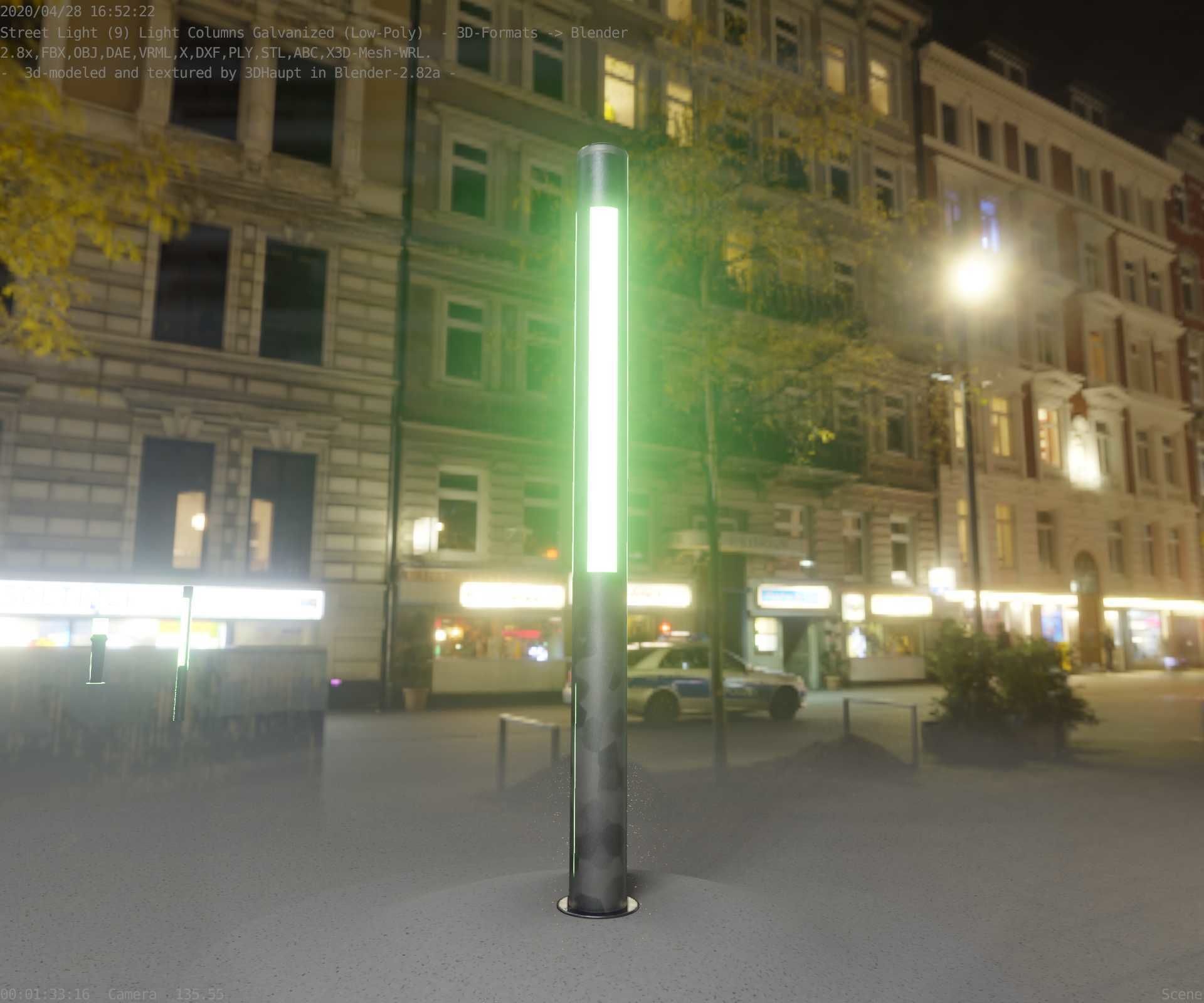 Galvanized Light-Column -23- Street-Light 9 Low-poly 3D model_59