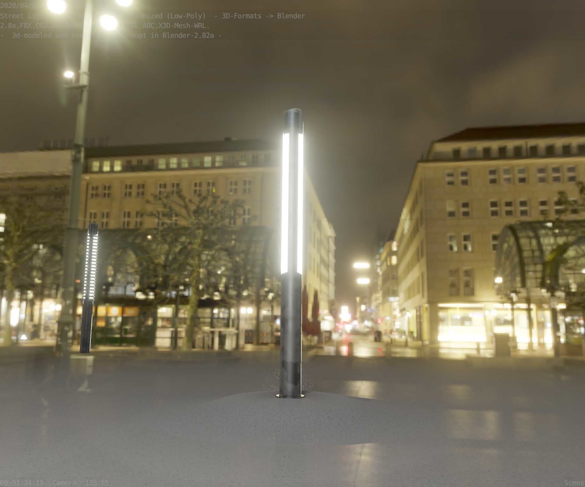 Galvanized Light-Column -23- Street-Light 9 Low-poly 3D model_80