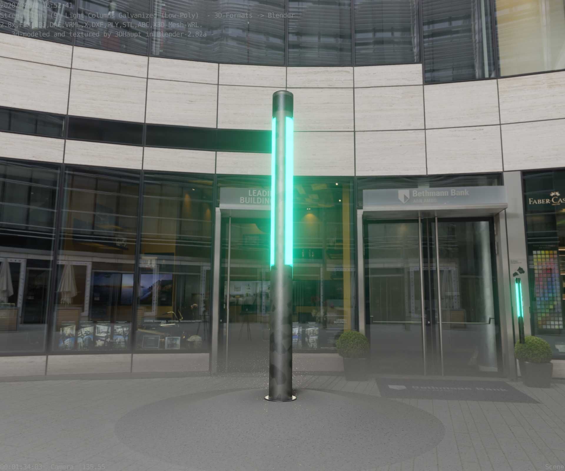 Galvanized Light-Column -23- Street-Light 9 Low-poly 3D model_69