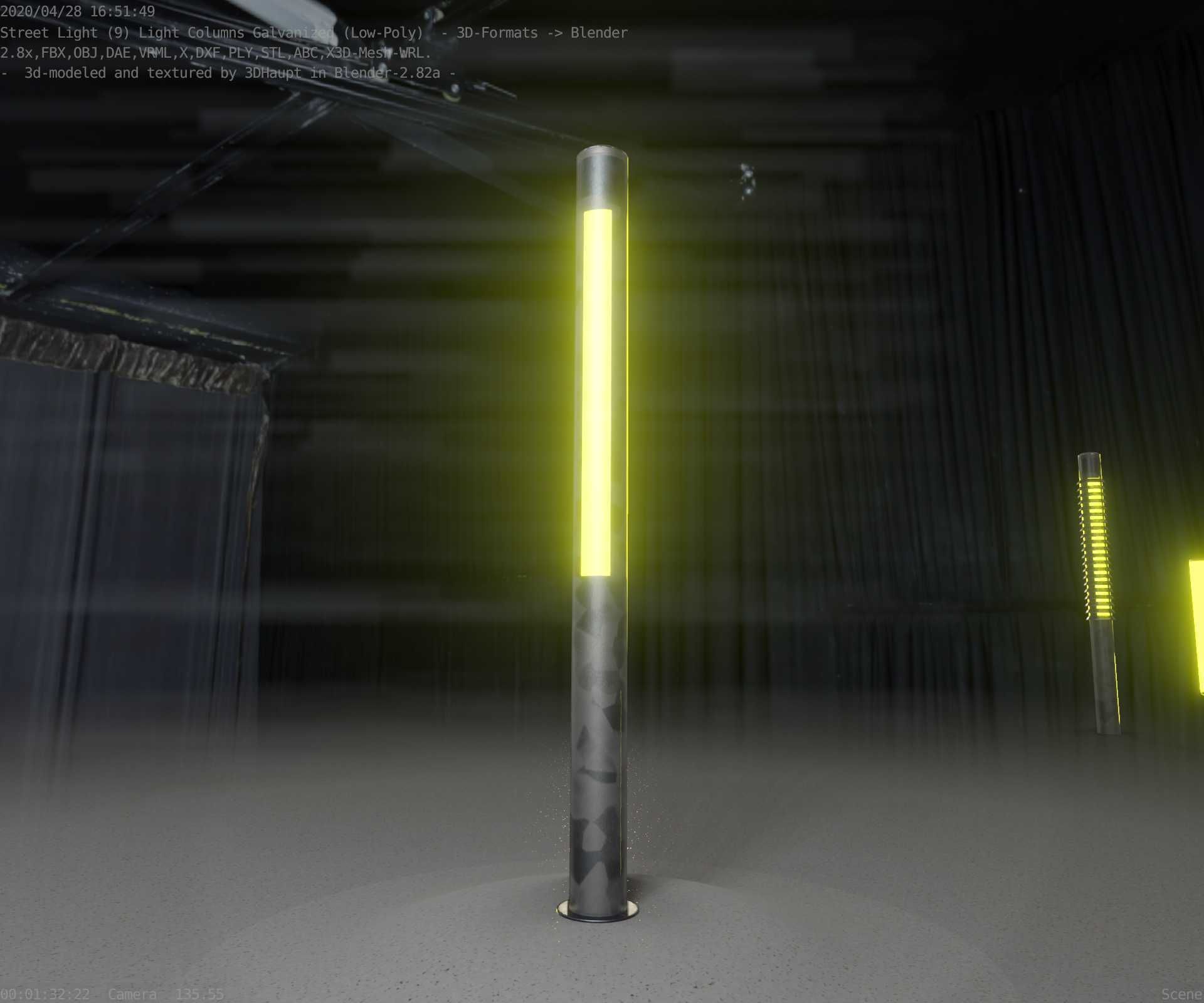 Galvanized Light-Column -23- Street-Light 9 Low-poly 3D model_41