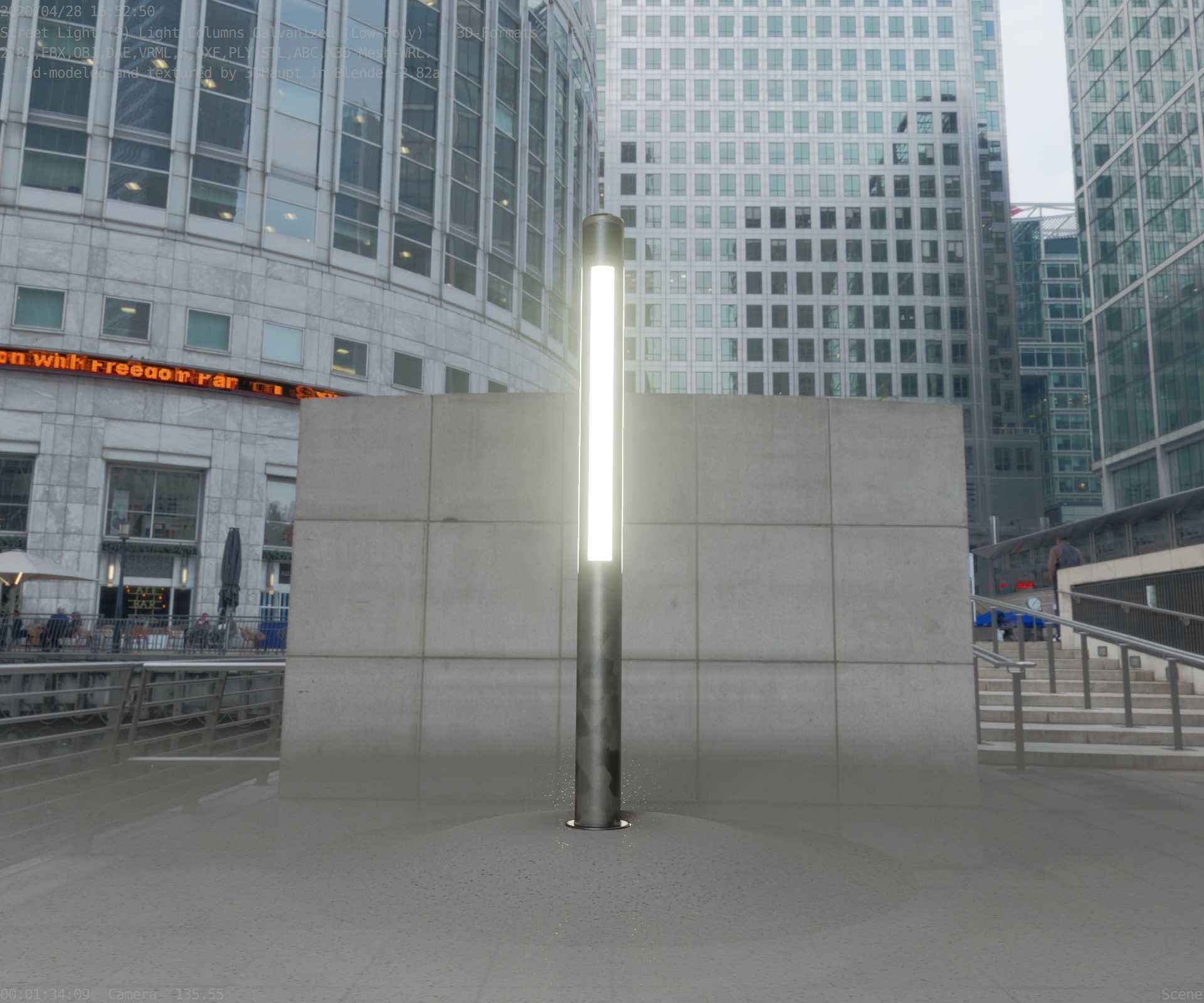 Galvanized Light-Column -23- Street-Light 9 Low-poly 3D model_74