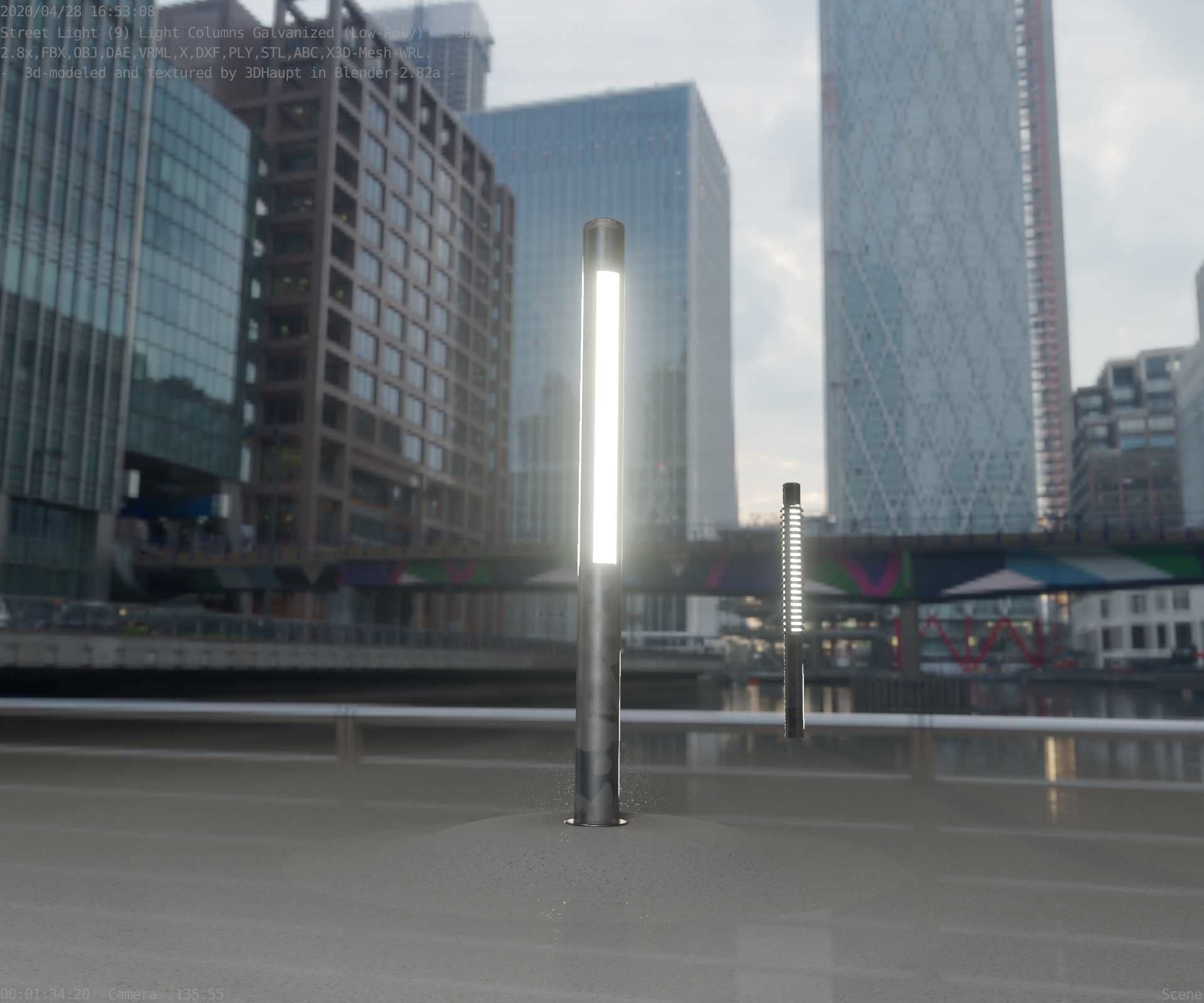 Galvanized Light-Column -23- Street-Light 9 Low-poly 3D model_85