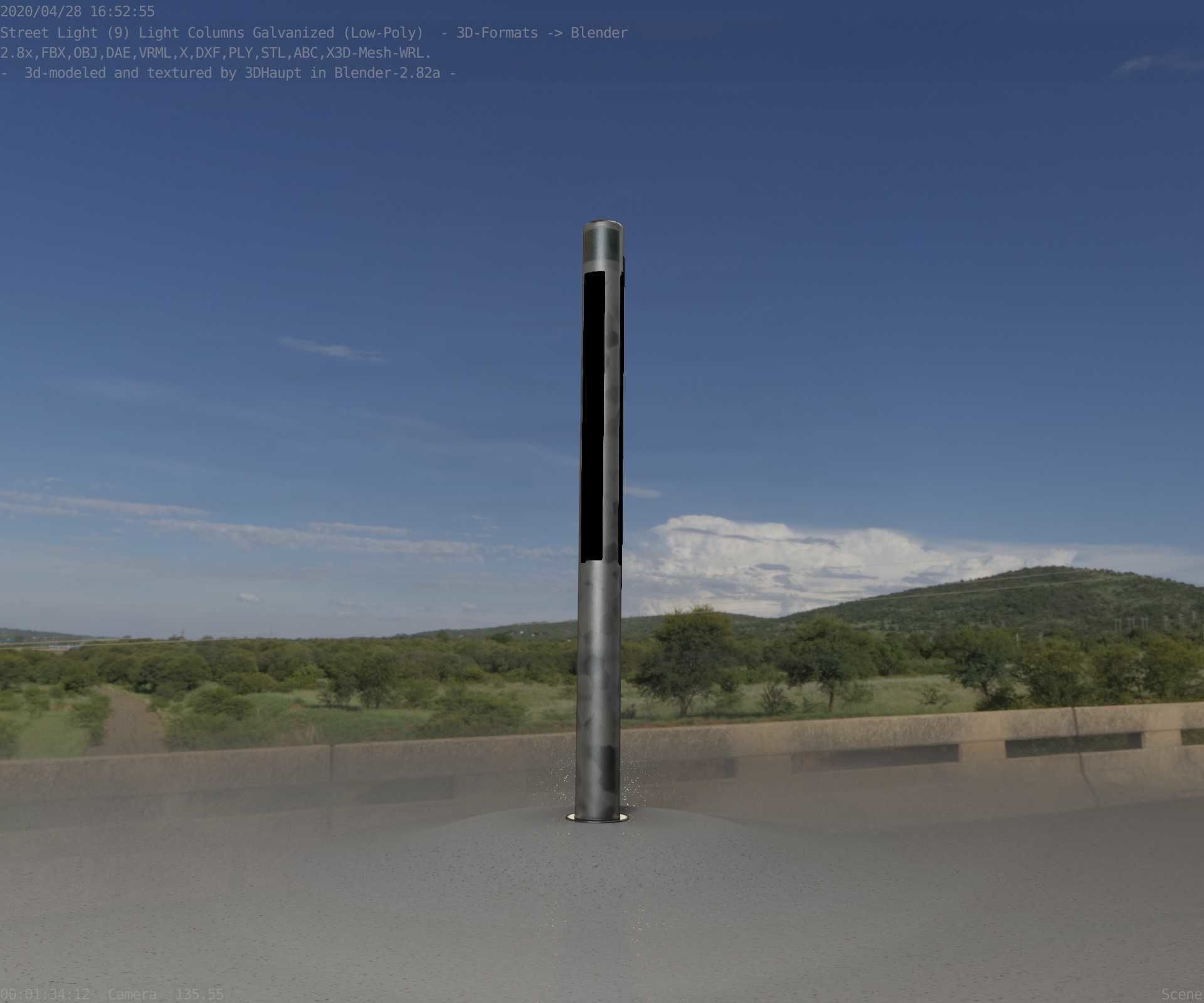Galvanized Light-Column -23- Street-Light 9 Low-poly 3D model_77