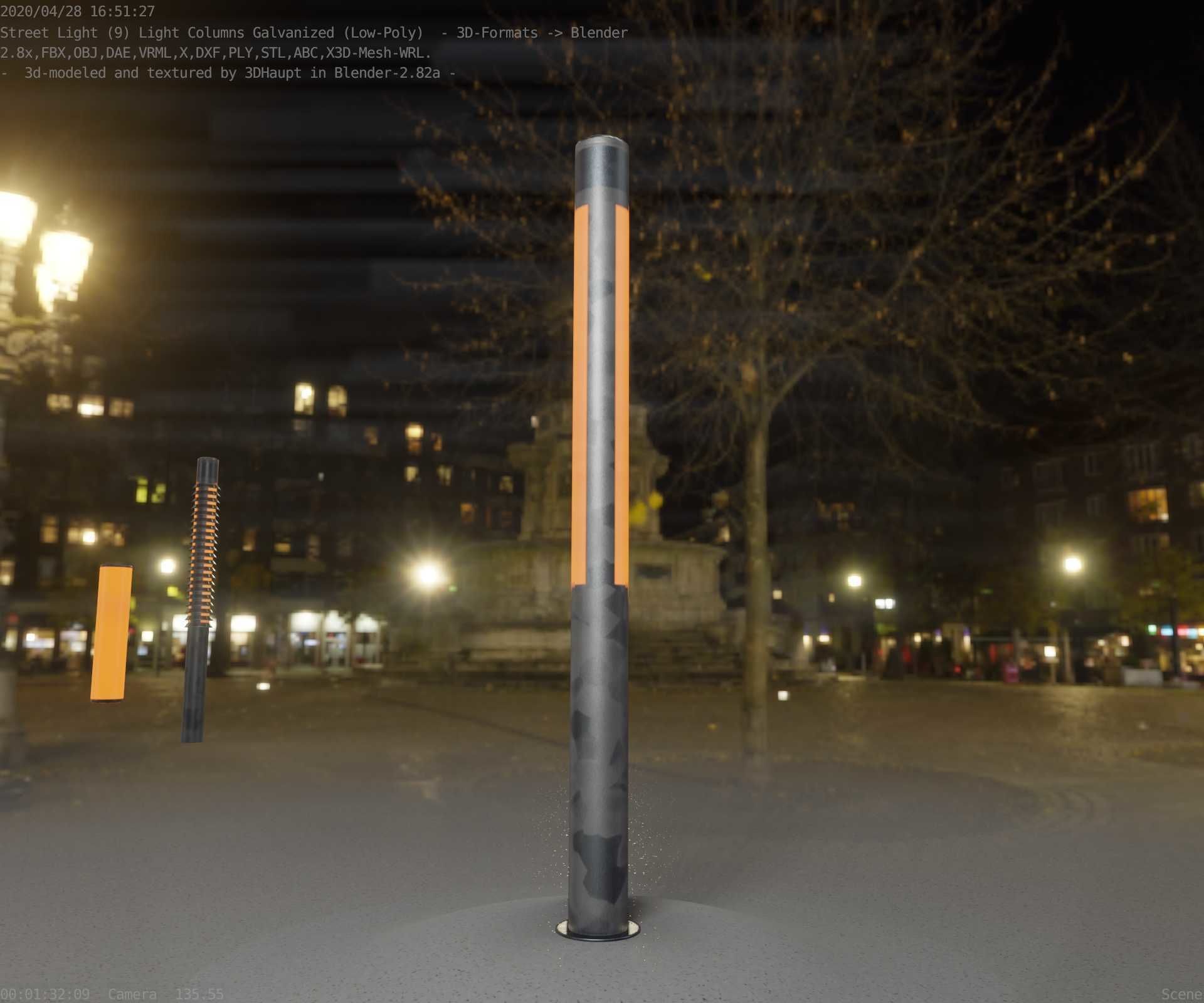 Galvanized Light-Column -23- Street-Light 9 Low-poly 3D model_28