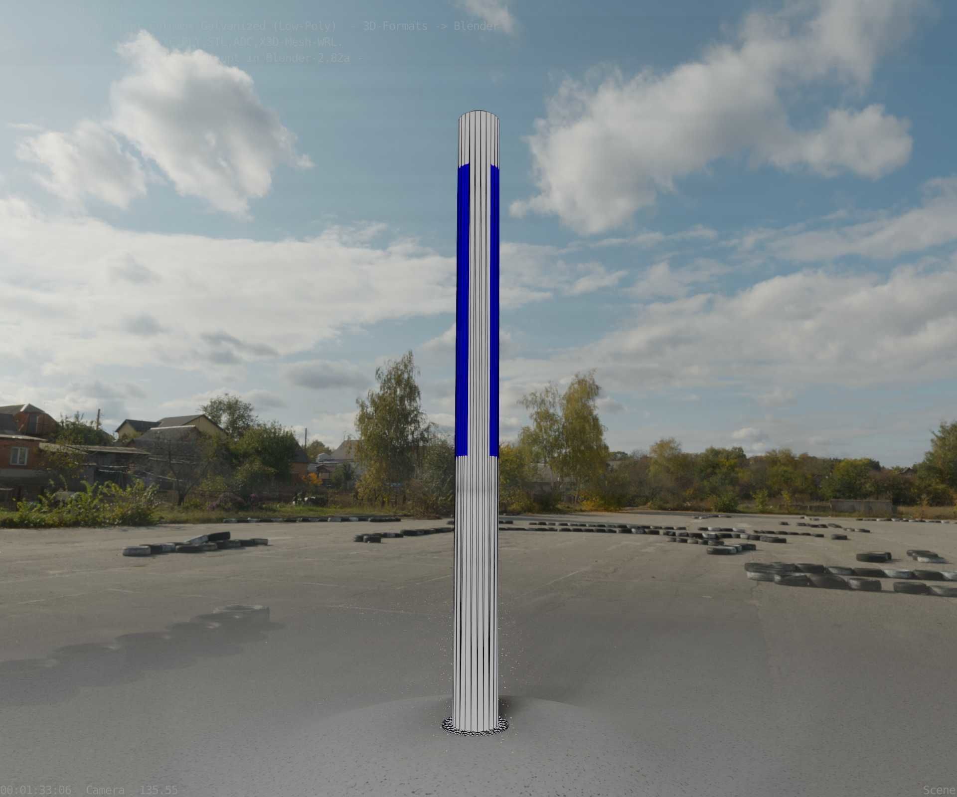 Galvanized Light-Column -23- Street-Light 9 Low-poly 3D model_49