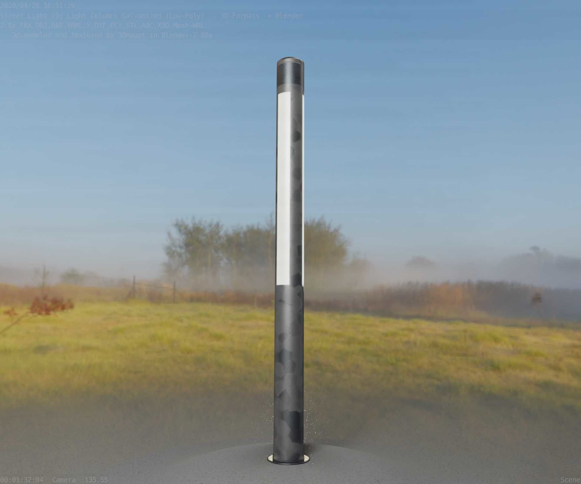 Galvanized Light-Column -23- Street-Light 9 Low-poly 3D model_23