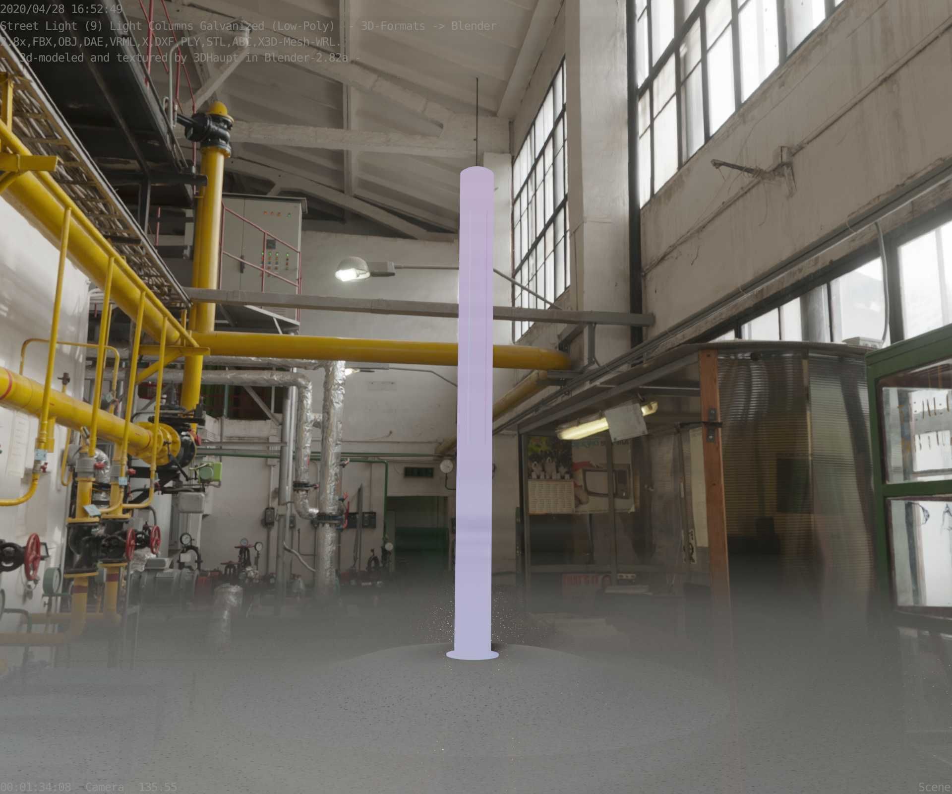 Galvanized Light-Column -23- Street-Light 9 Low-poly 3D model_73