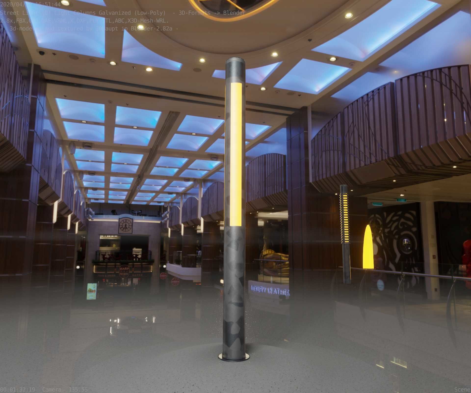 Galvanized Light-Column -23- Street-Light 9 Low-poly 3D model_38