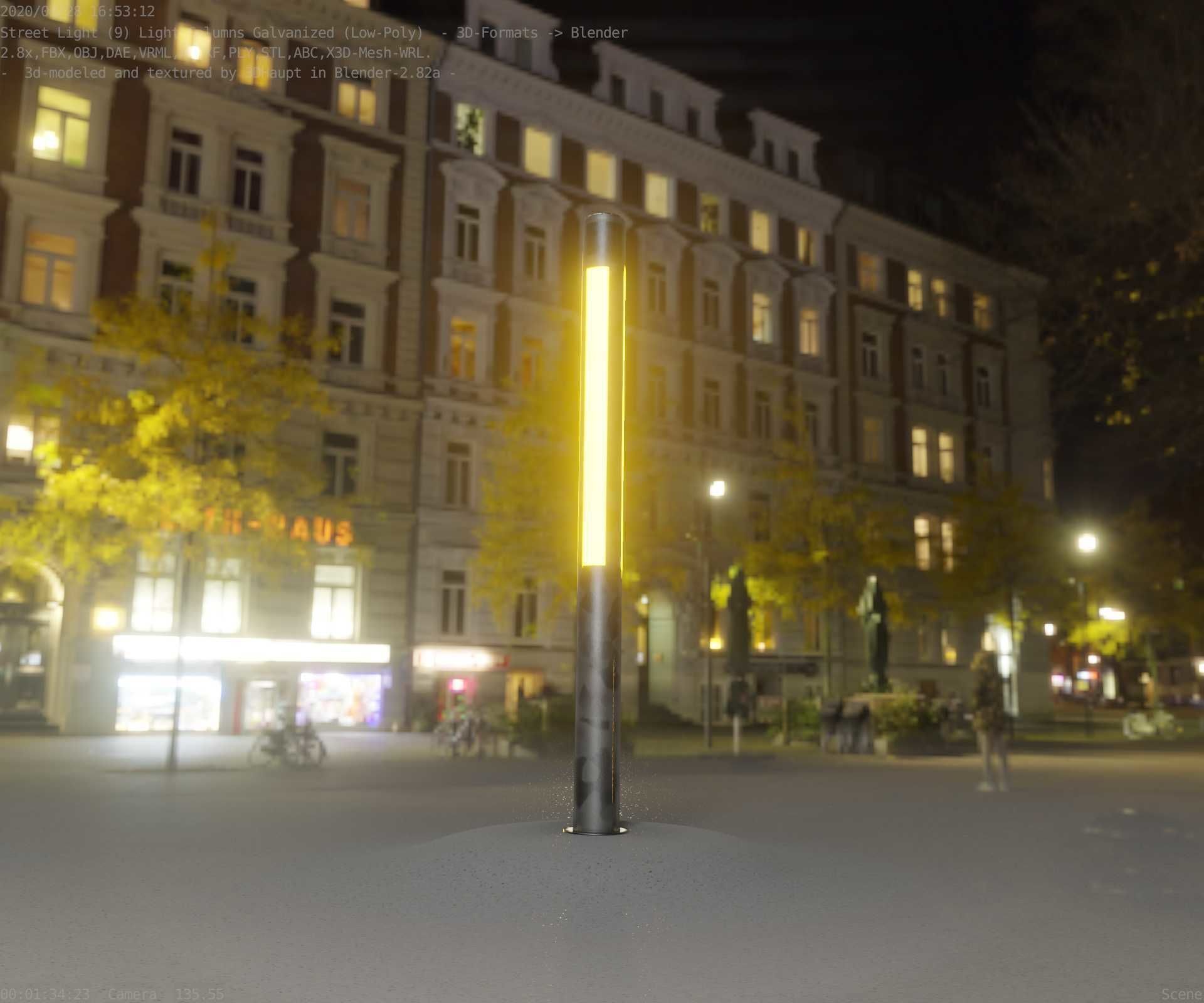 Galvanized Light-Column -23- Street-Light 9 Low-poly 3D model_88