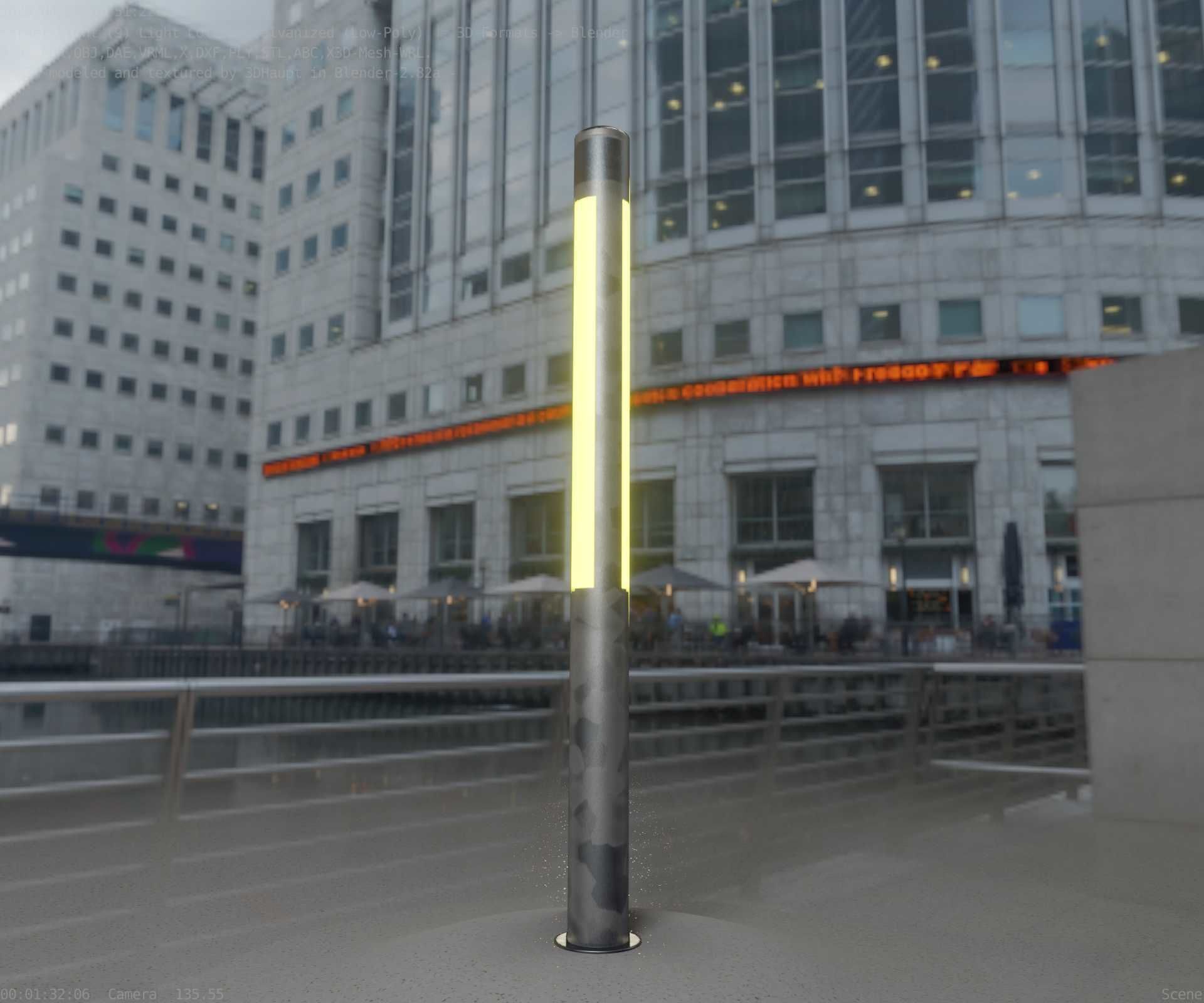 Galvanized Light-Column -23- Street-Light 9 Low-poly 3D model_25