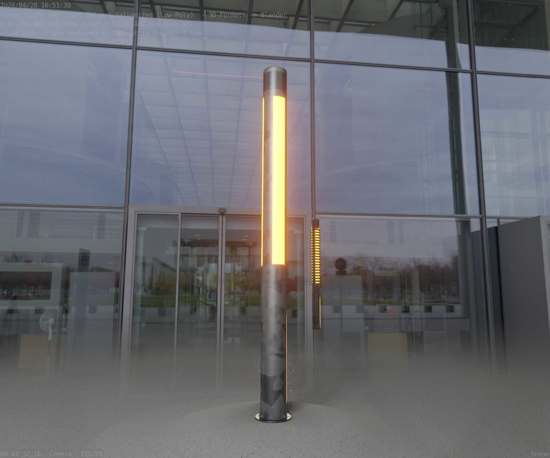 Galvanized Light-Column -23- Street-Light 9 Low-poly 3D model_35