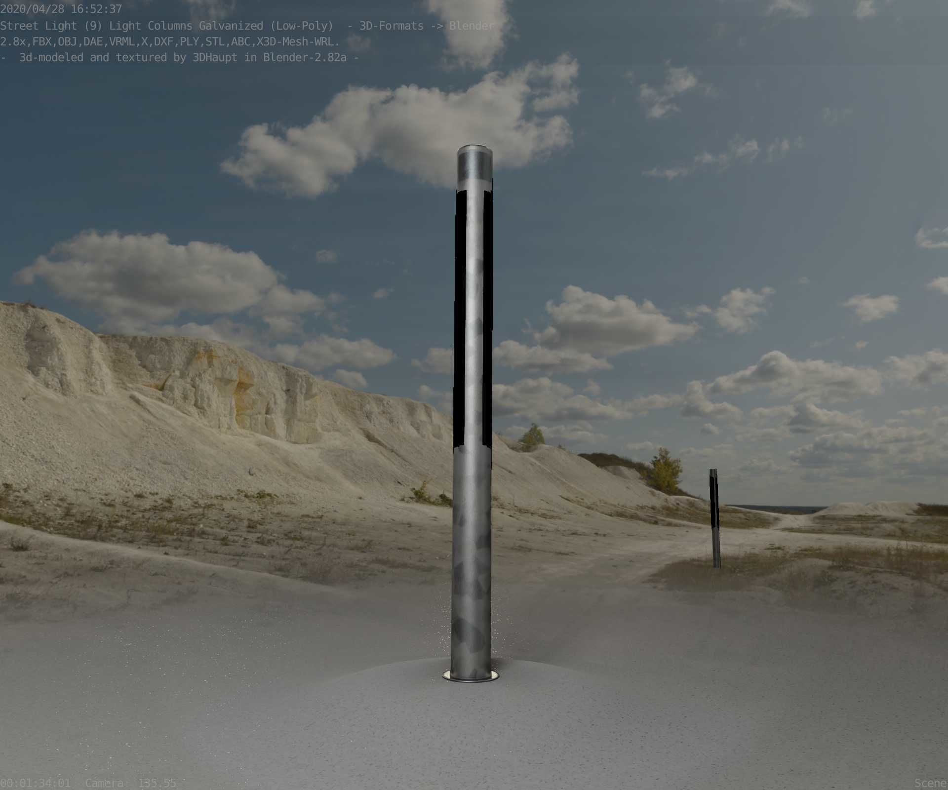 Galvanized Light-Column -23- Street-Light 9 Low-poly 3D model_67