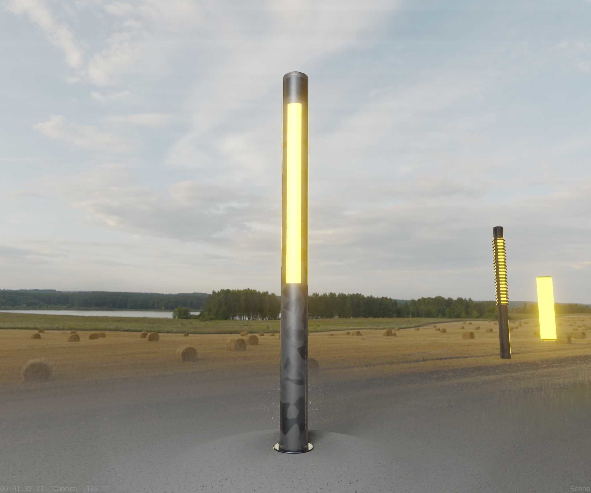 Galvanized Light-Column -23- Street-Light 9 Low-poly 3D model_40
