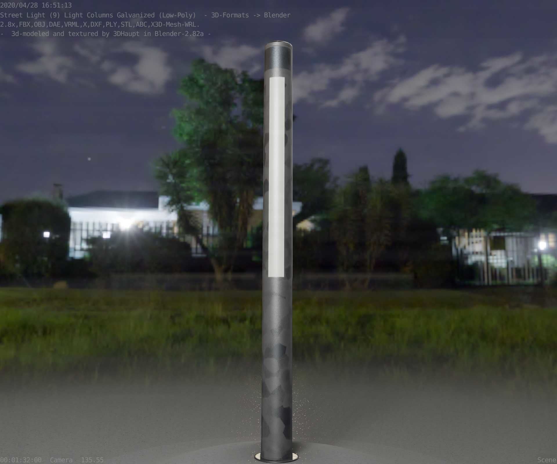 Galvanized Light-Column -23- Street-Light 9 Low-poly 3D model_19