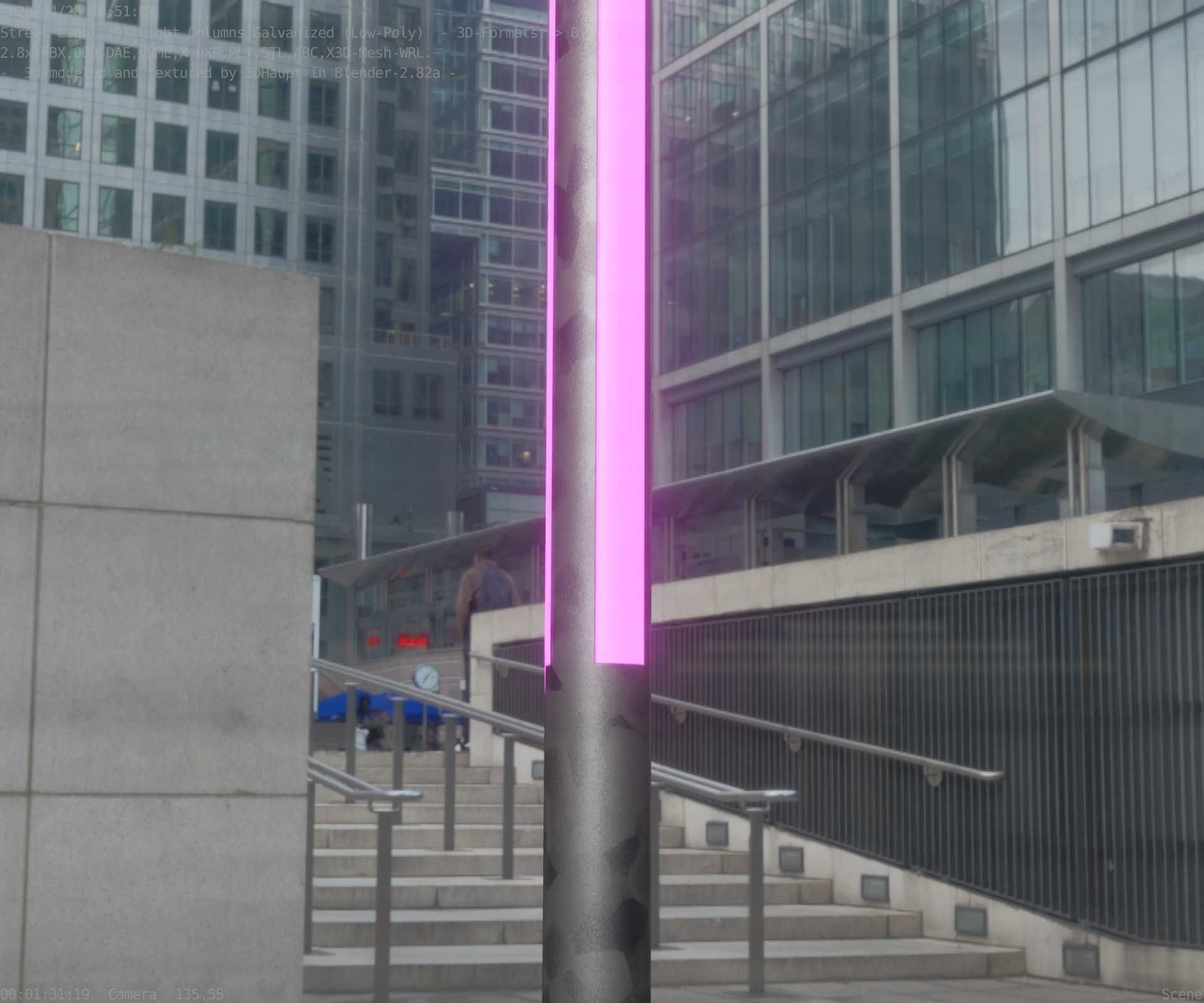 Galvanized Light-Column -23- Street-Light 9 Low-poly 3D model_14