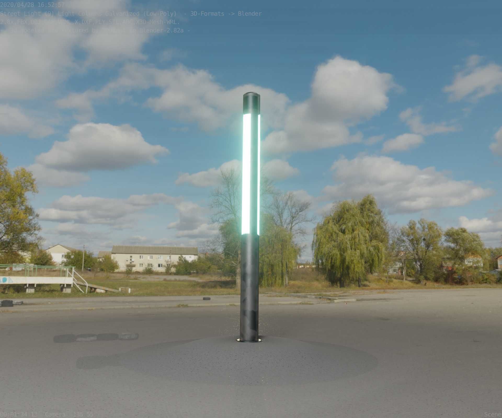 Galvanized Light-Column -23- Street-Light 9 Low-poly 3D model_78