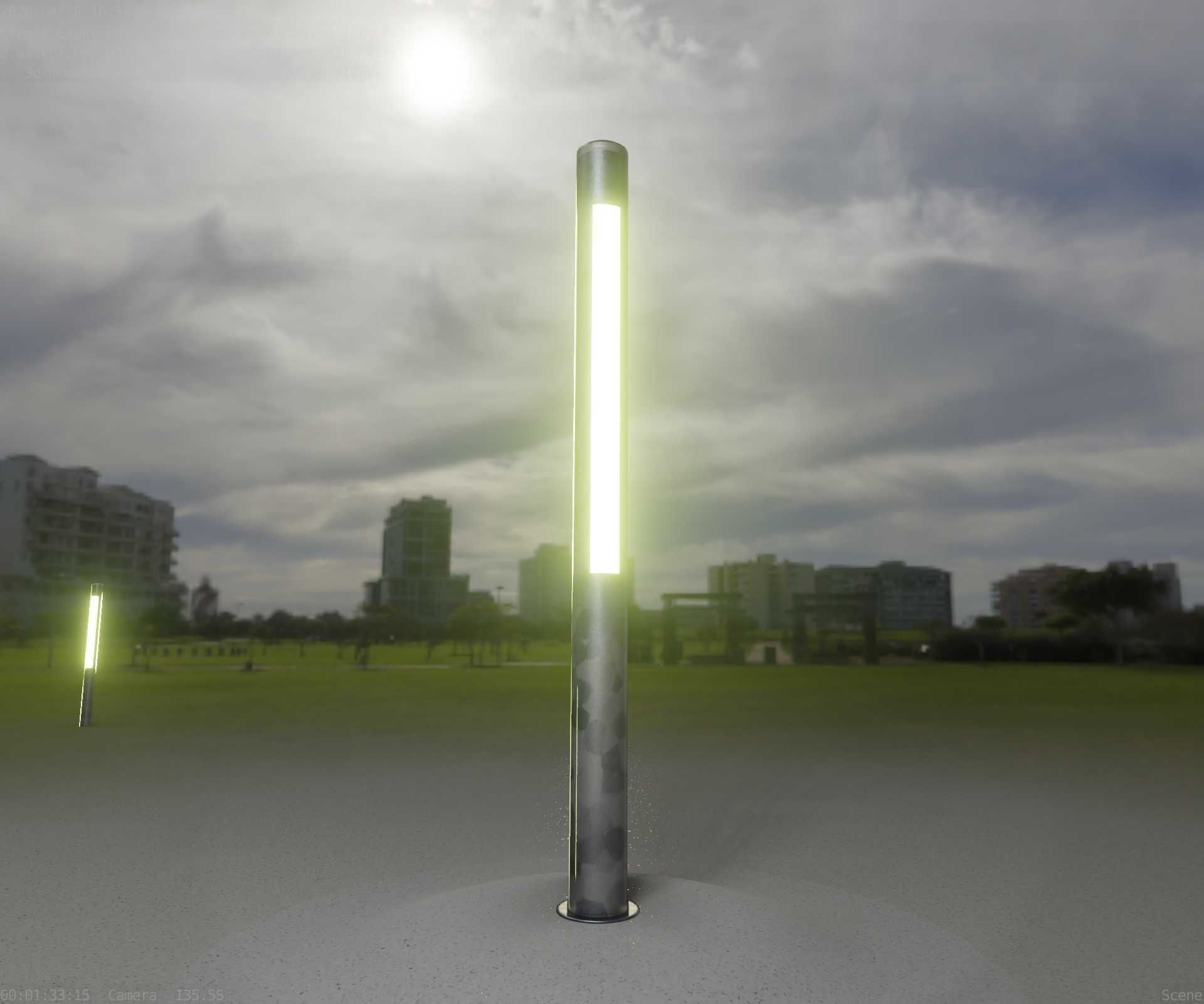 Galvanized Light-Column -23- Street-Light 9 Low-poly 3D model_58