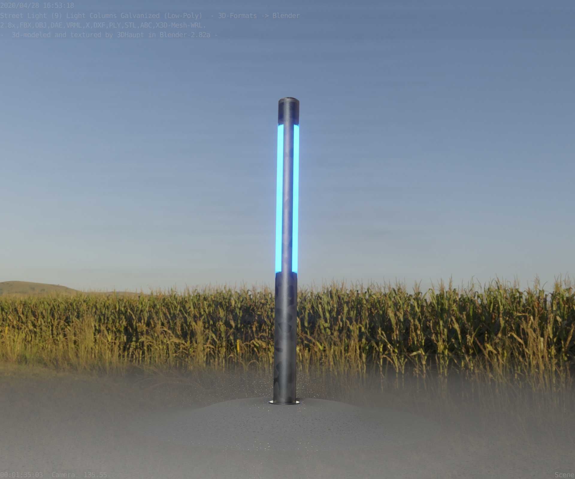 Galvanized Light-Column -23- Street-Light 9 Low-poly 3D model_92