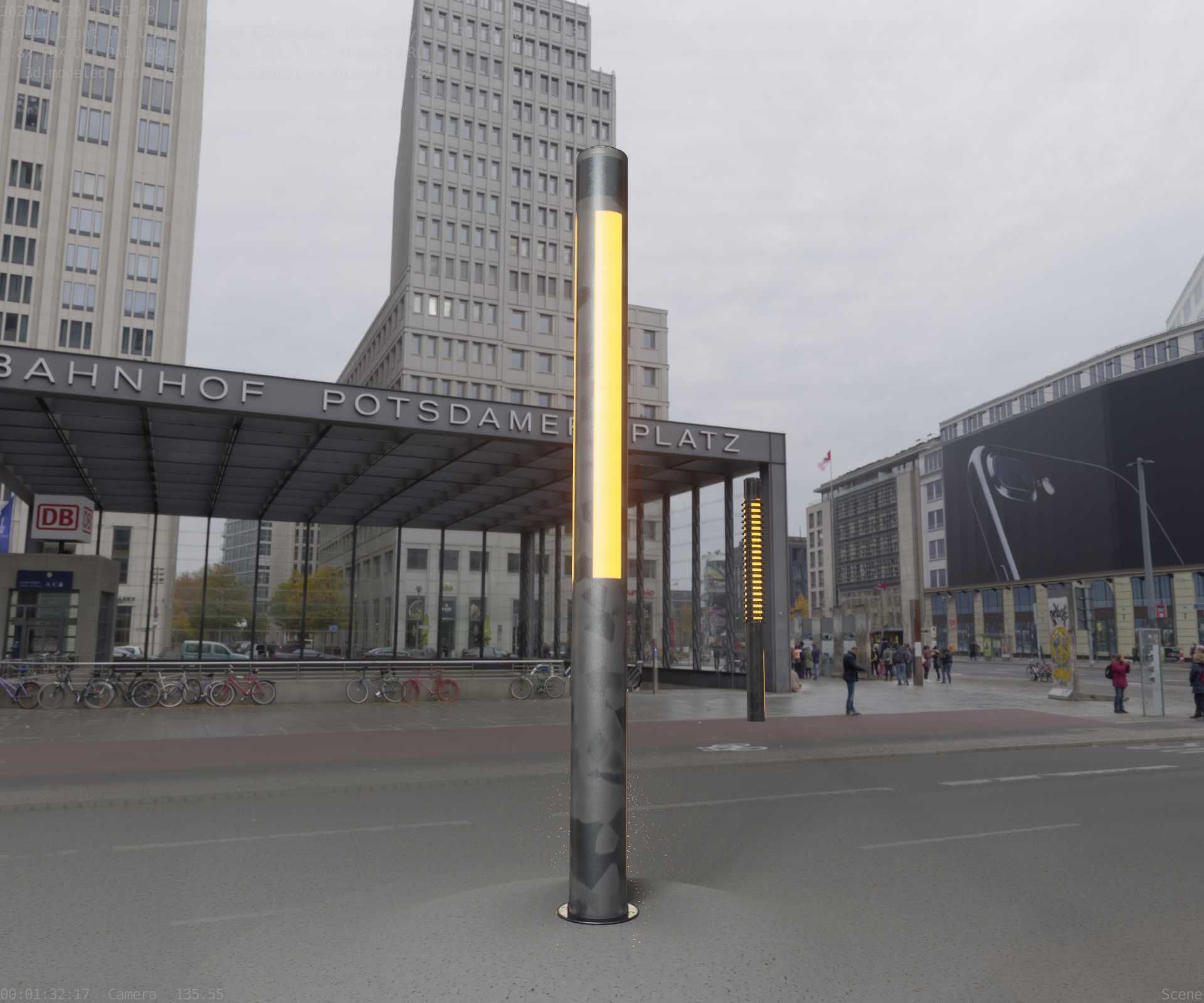 Galvanized Light-Column -23- Street-Light 9 Low-poly 3D model_36