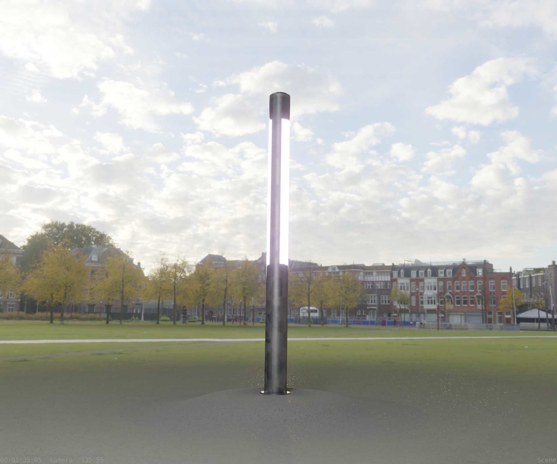 Galvanized Light-Column -23- Street-Light 9 Low-poly 3D model_1
