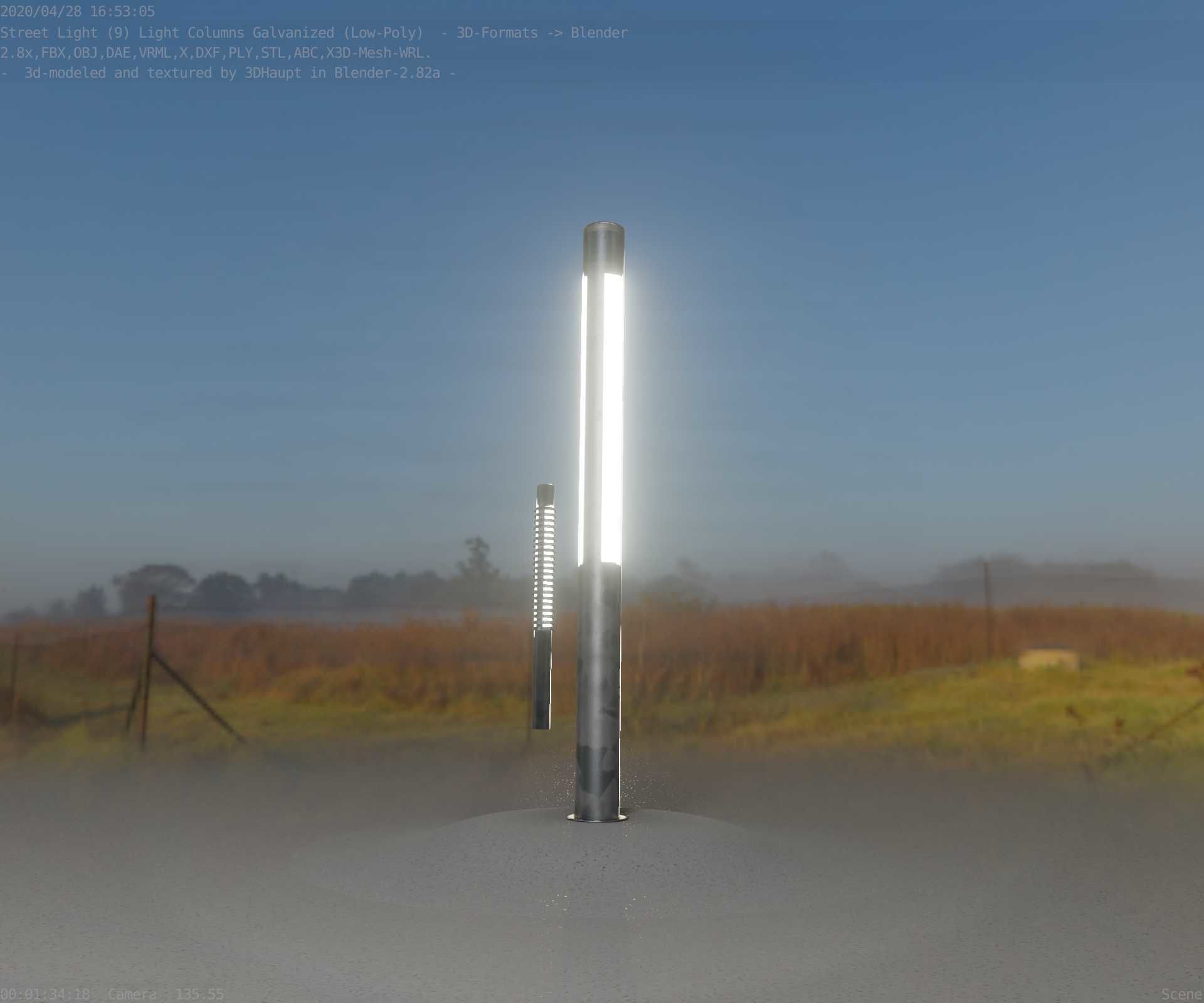 Galvanized Light-Column -23- Street-Light 9 Low-poly 3D model_83