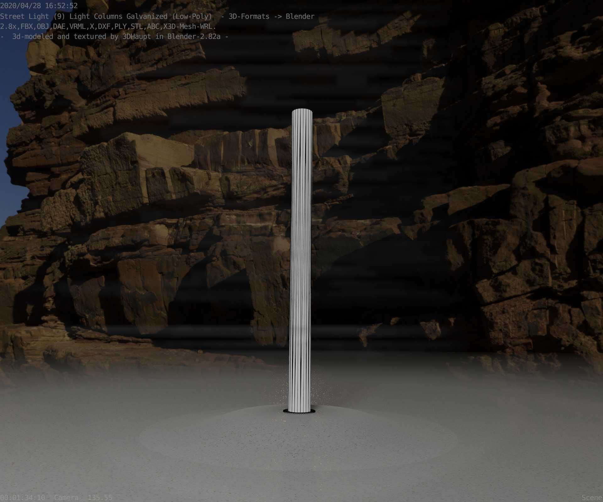 Galvanized Light-Column -23- Street-Light 9 Low-poly 3D model_75