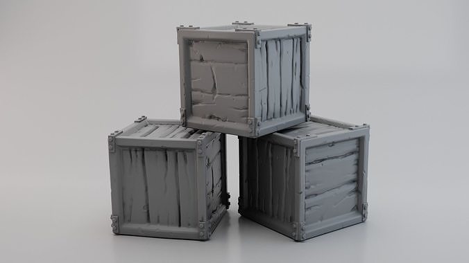 Crate B trash can Free 3D print model