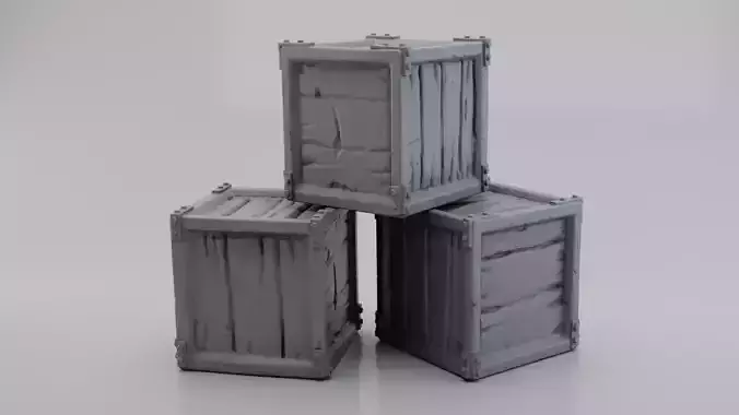 Crate B trash can Free 3D print model