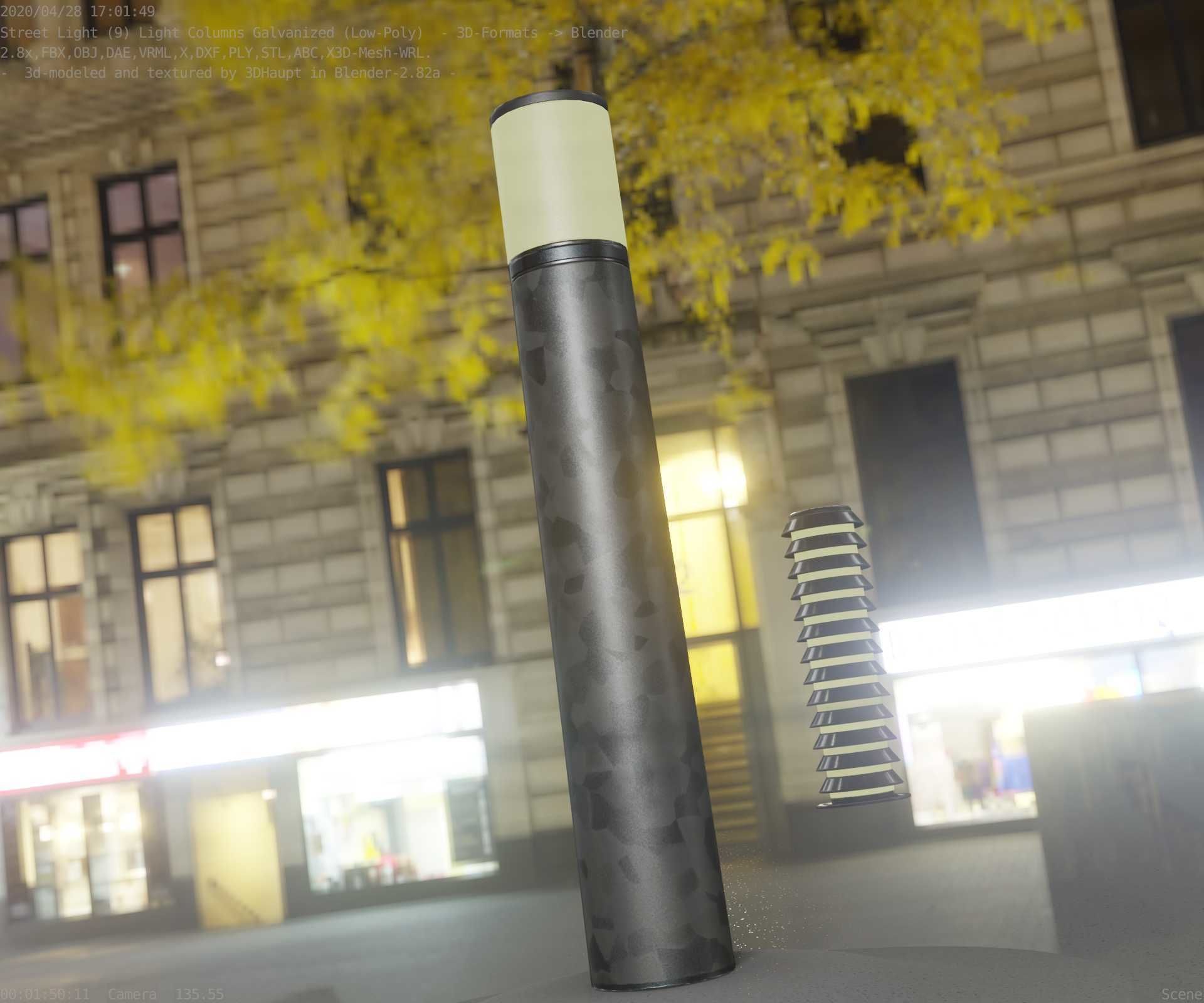 Galvanized Light-Column -27- Street-Light 9 Low-poly 3D model_17