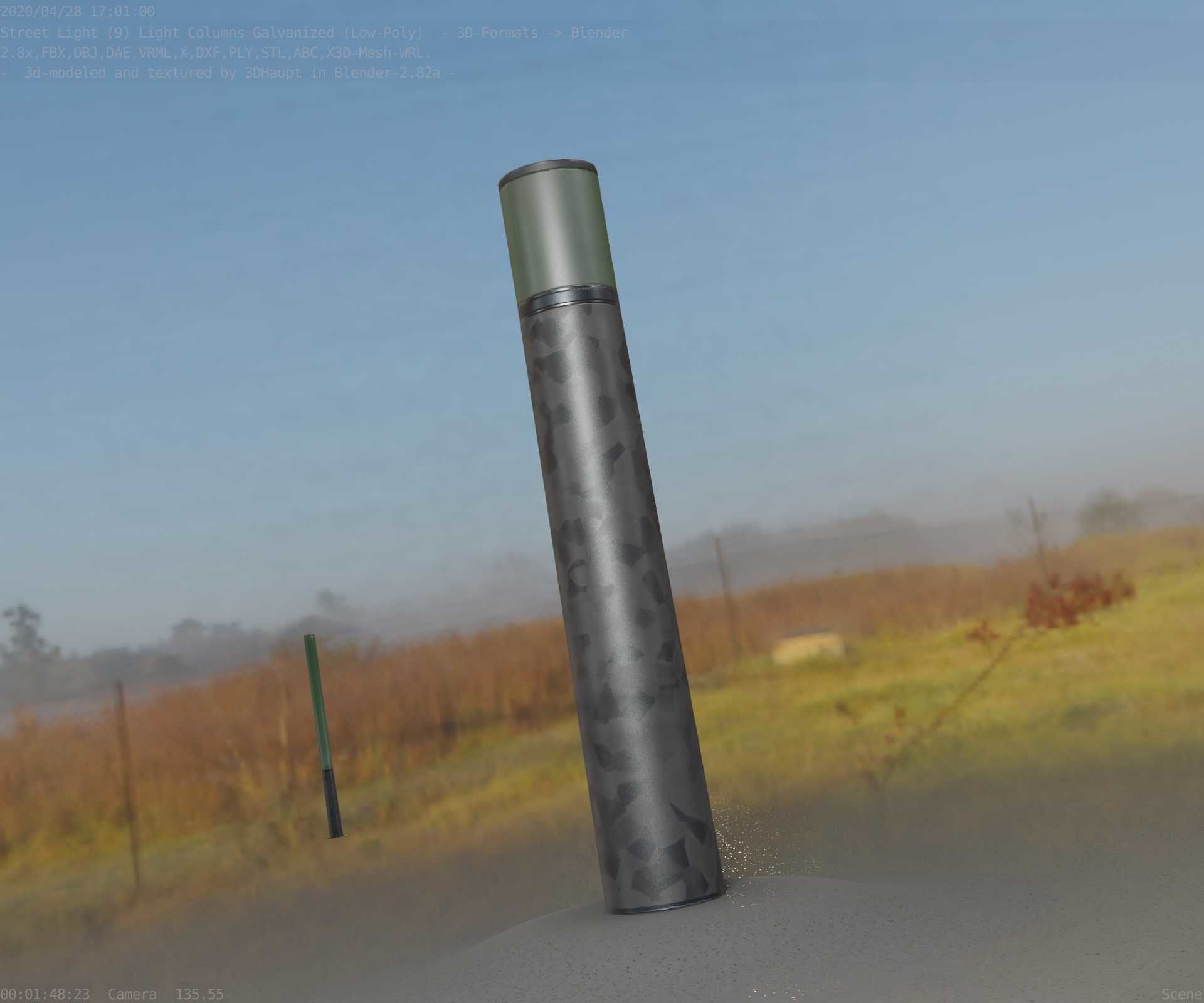 Galvanized Light-Column -27- Street-Light 9 Low-poly 3D model_8