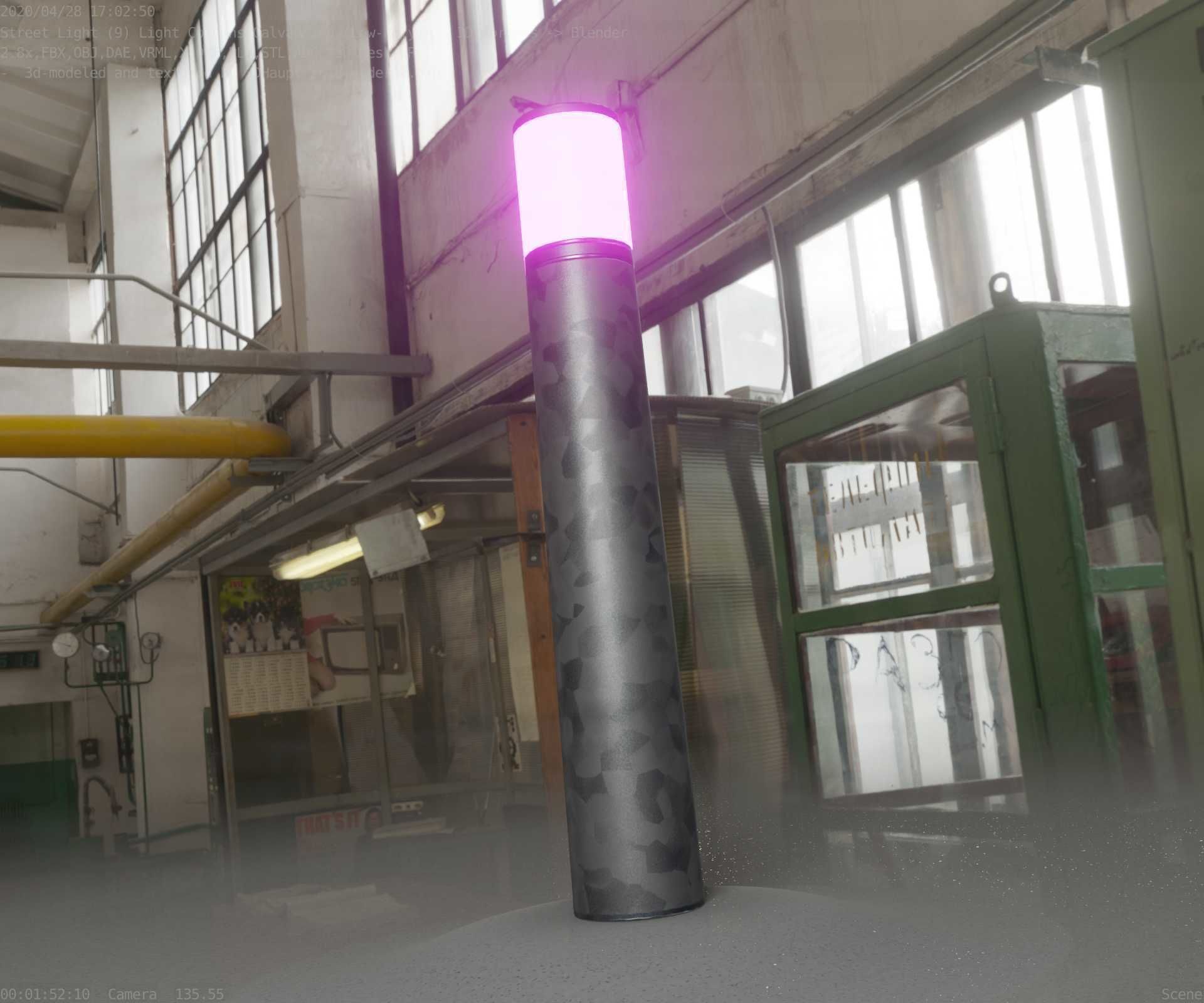 Galvanized Light-Column -27- Street-Light 9 Low-poly 3D model_57
