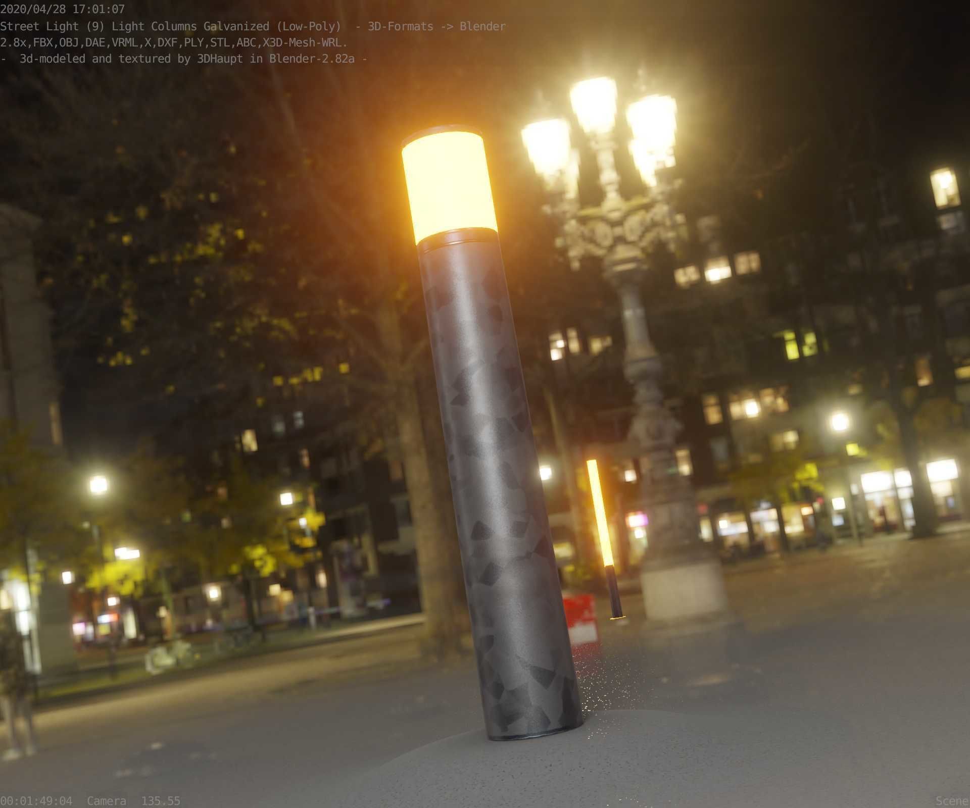Galvanized Light-Column -27- Street-Light 9 Low-poly 3D model_28
