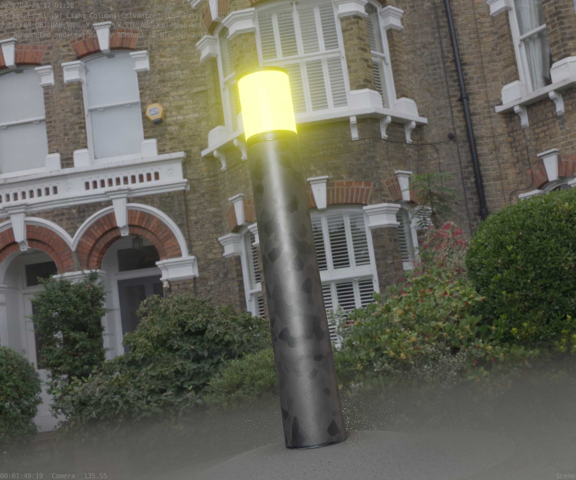 Galvanized Light-Column -27- Street-Light 9 Low-poly 3D model_74