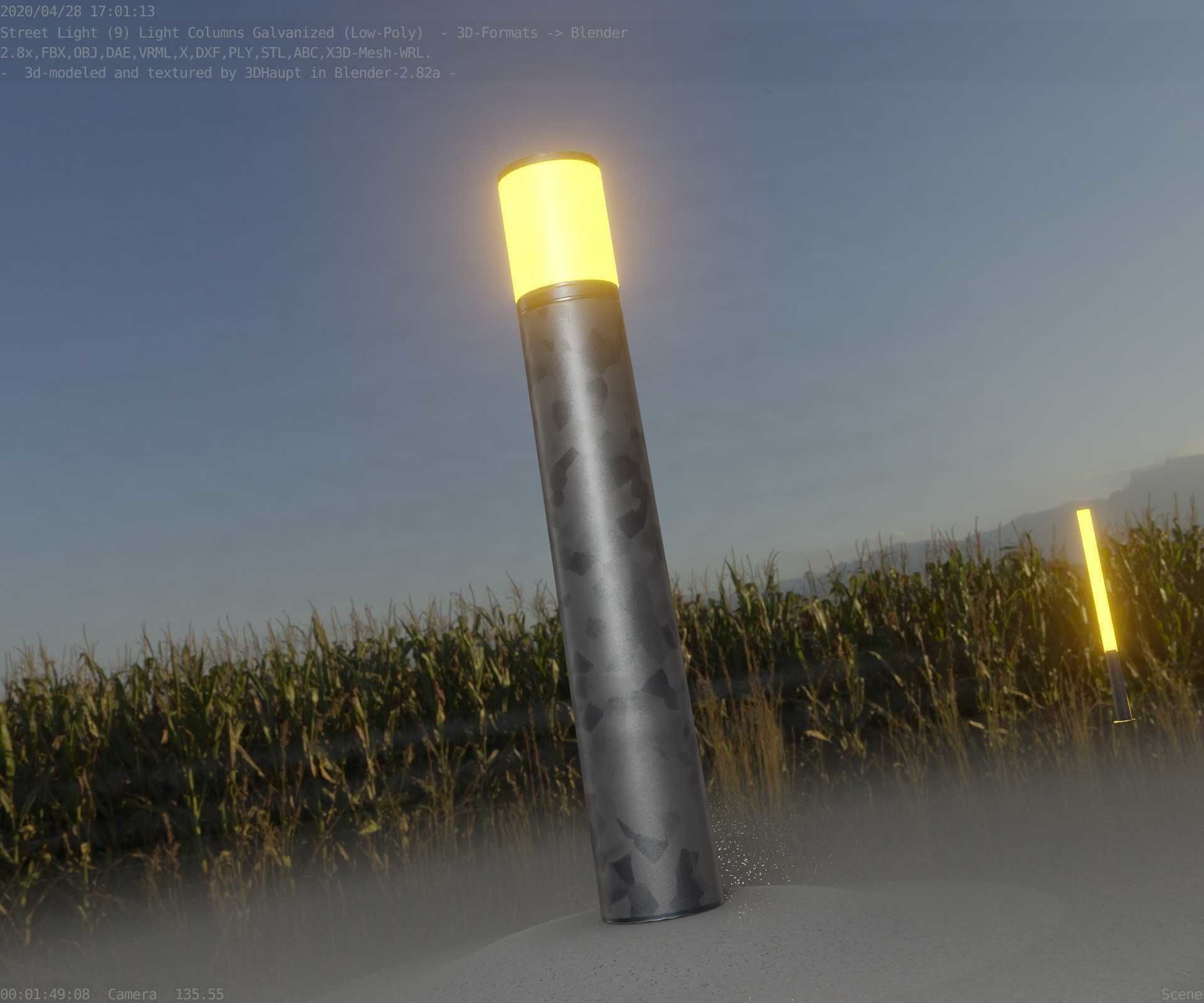 Galvanized Light-Column -27- Street-Light 9 Low-poly 3D model_33
