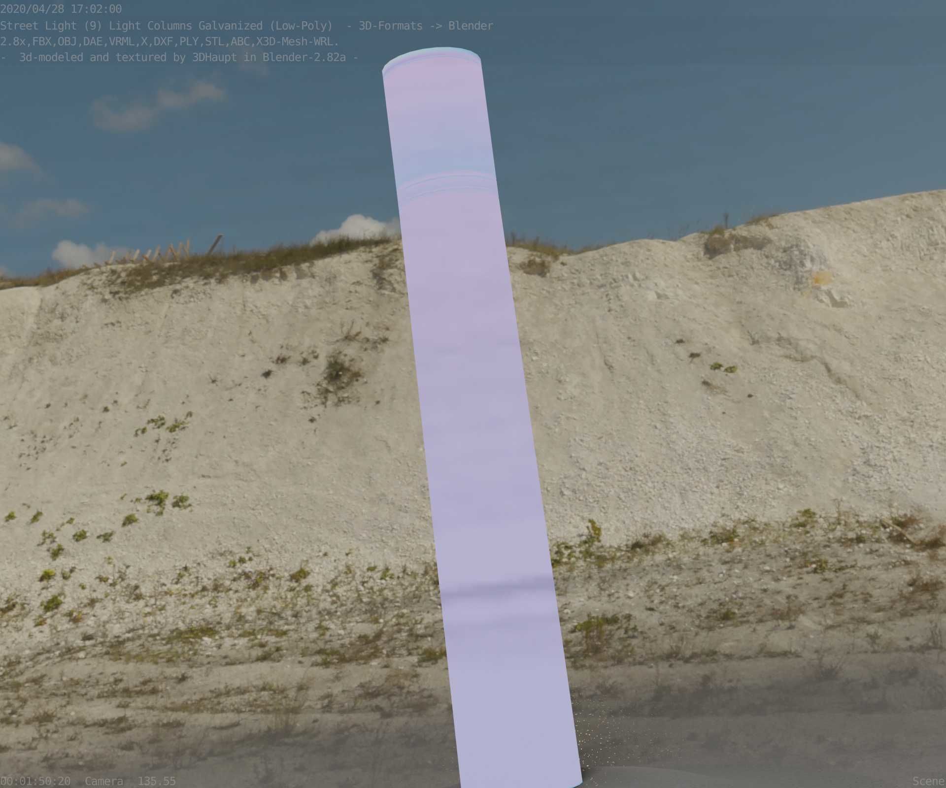 Galvanized Light-Column -27- Street-Light 9 Low-poly 3D model_97