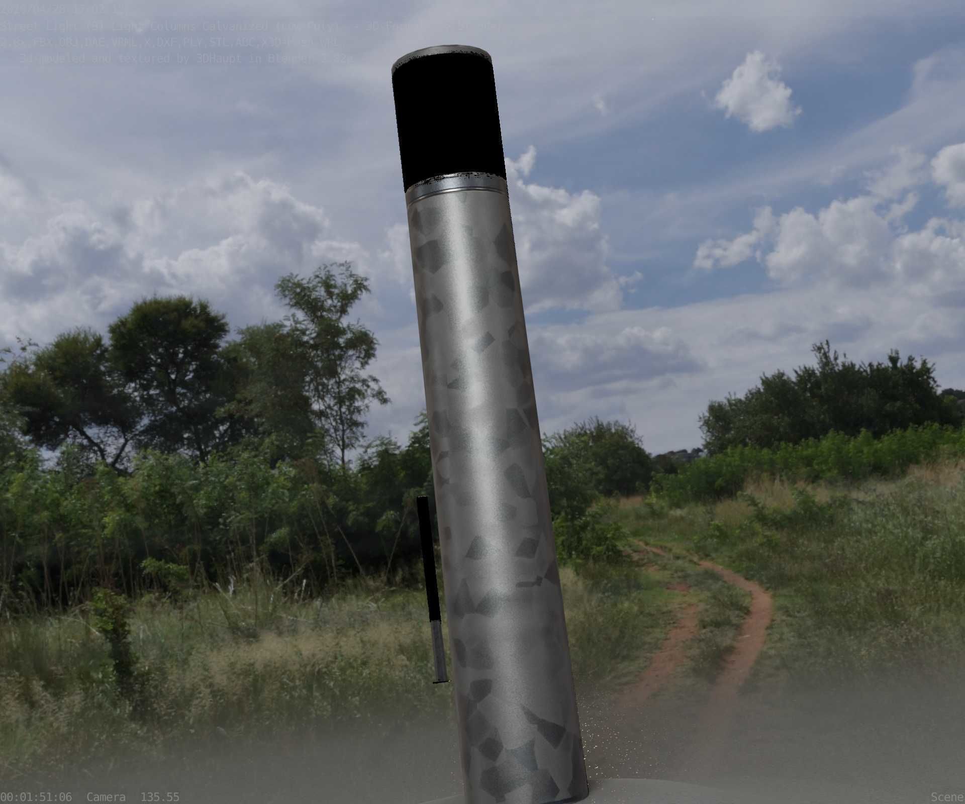 Galvanized Light-Column -27- Street-Light 9 Low-poly 3D model_48