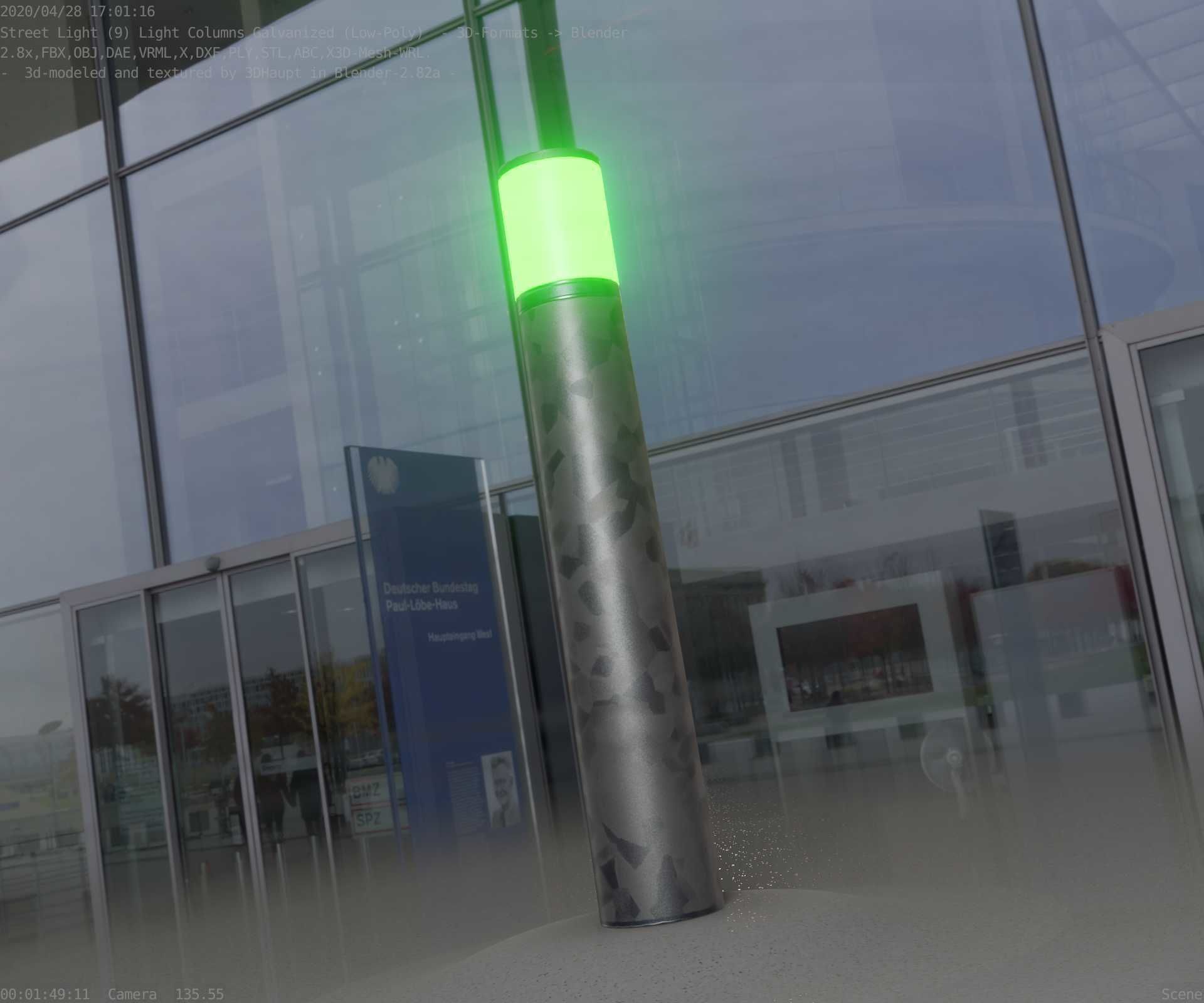 Galvanized Light-Column -27- Street-Light 9 Low-poly 3D model_34