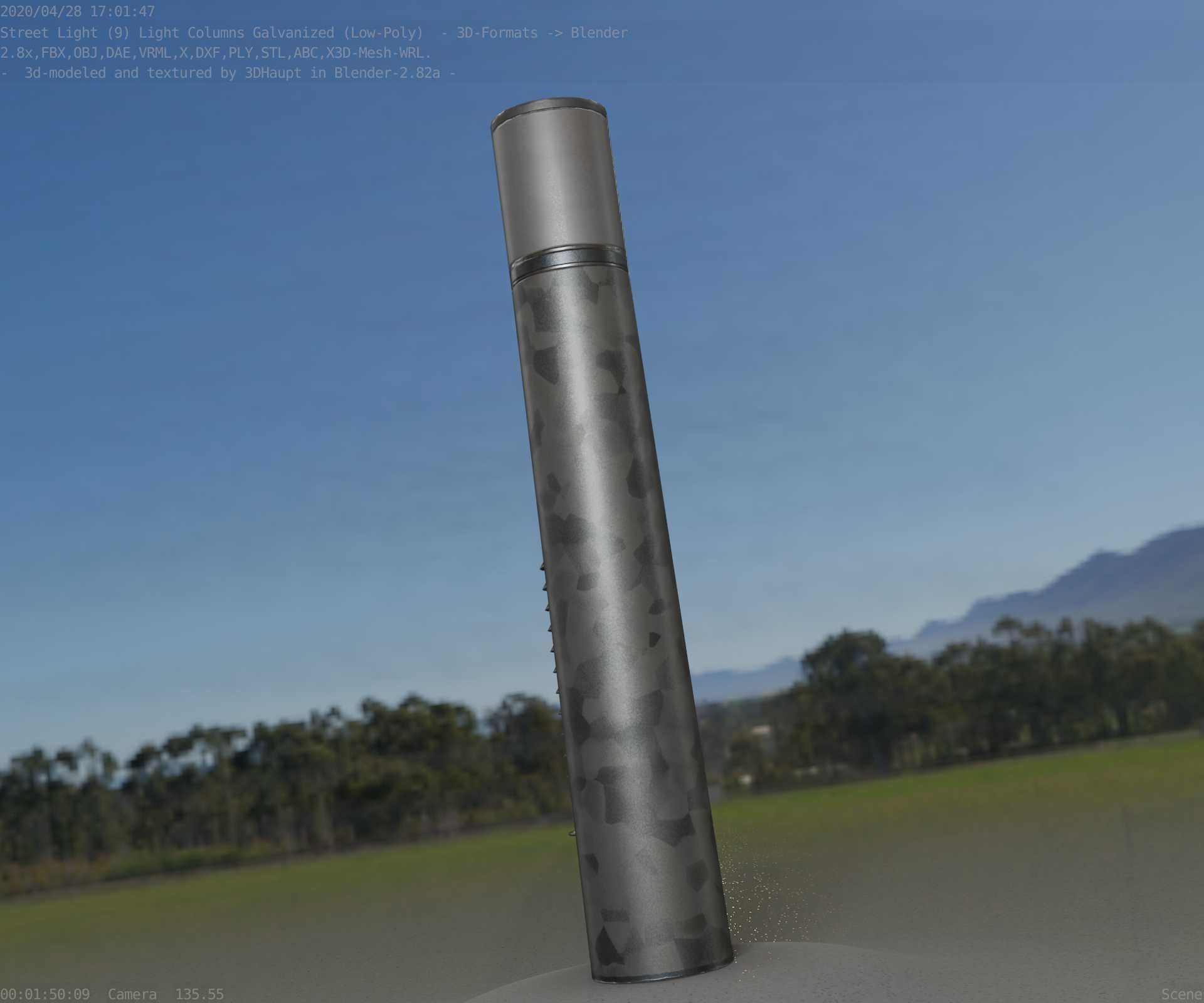 Galvanized Light-Column -27- Street-Light 9 Low-poly 3D model_94