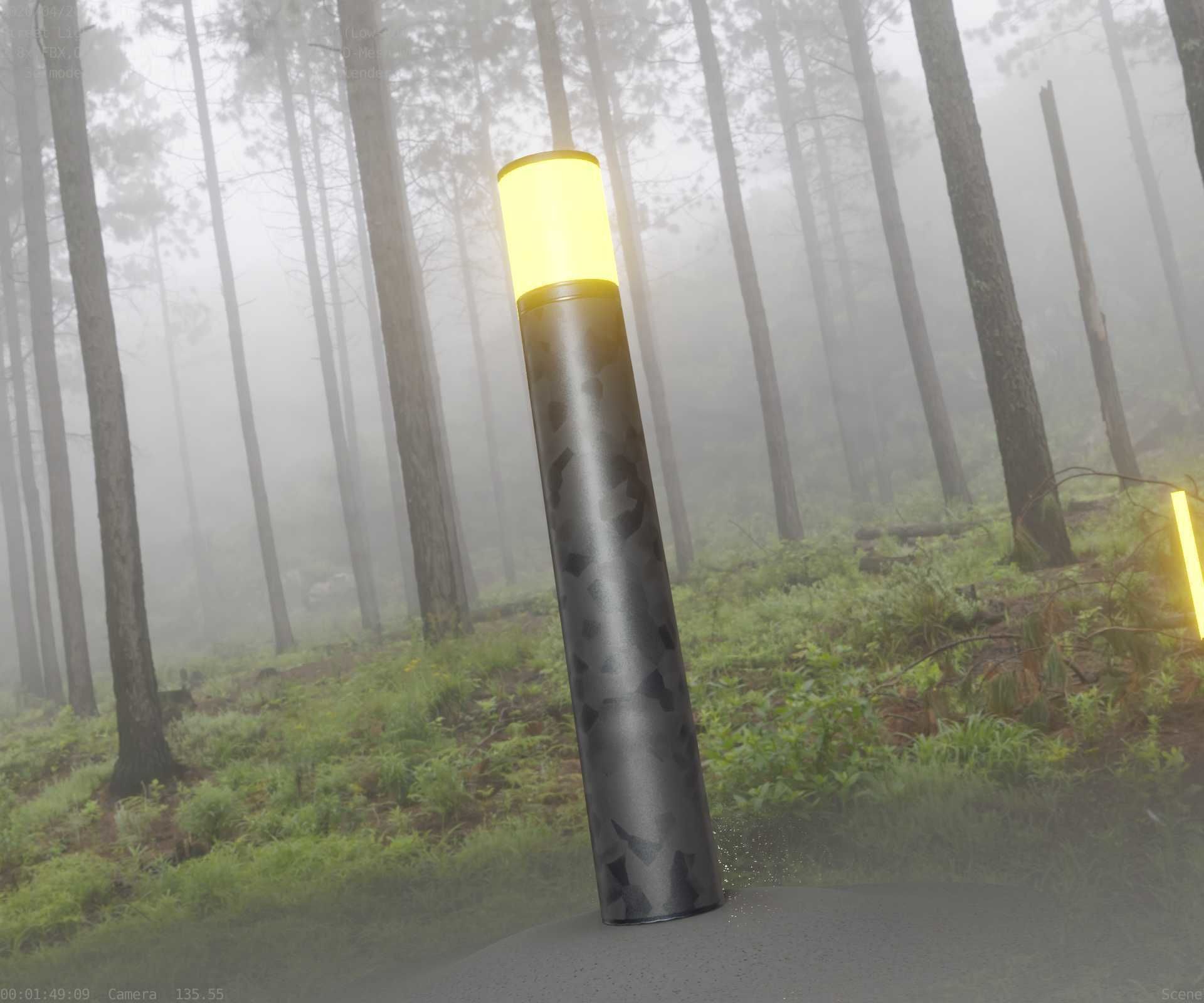 Galvanized Light-Column -27- Street-Light 9 Low-poly 3D model_31