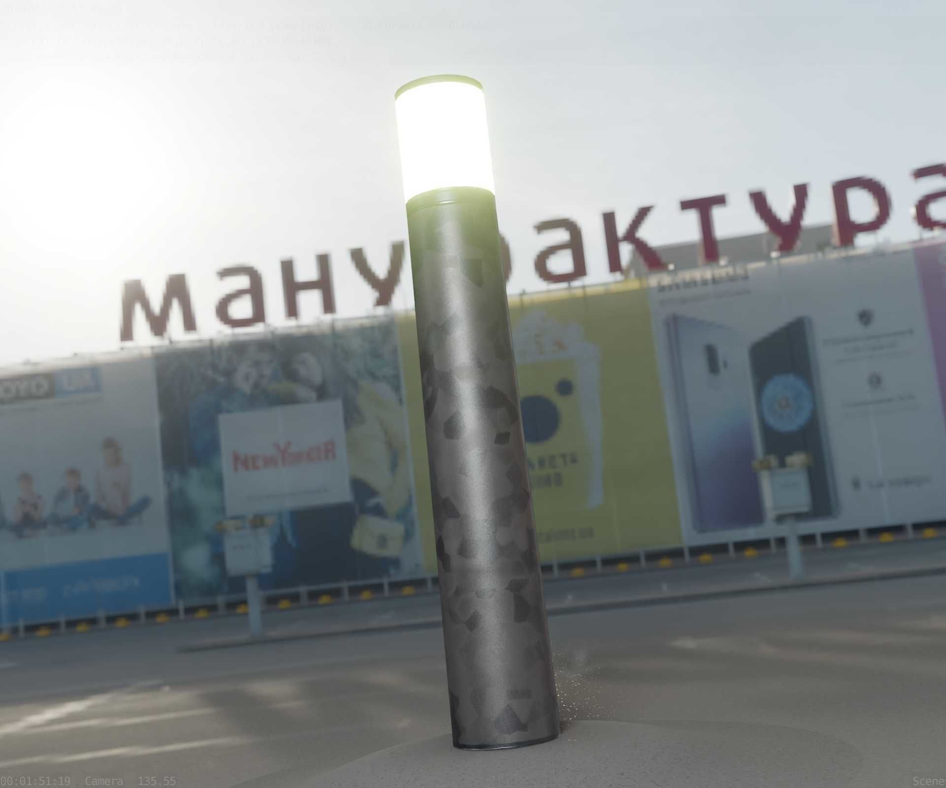Galvanized Light-Column -27- Street-Light 9 Low-poly 3D model_7