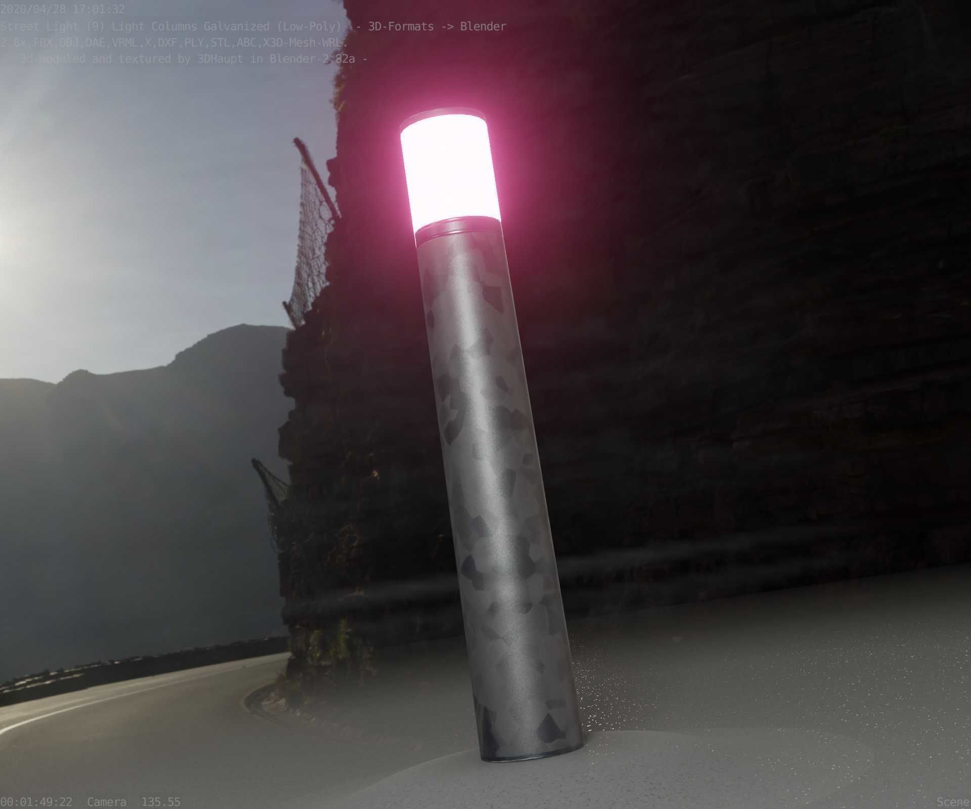 Galvanized Light-Column -27- Street-Light 9 Low-poly 3D model_75