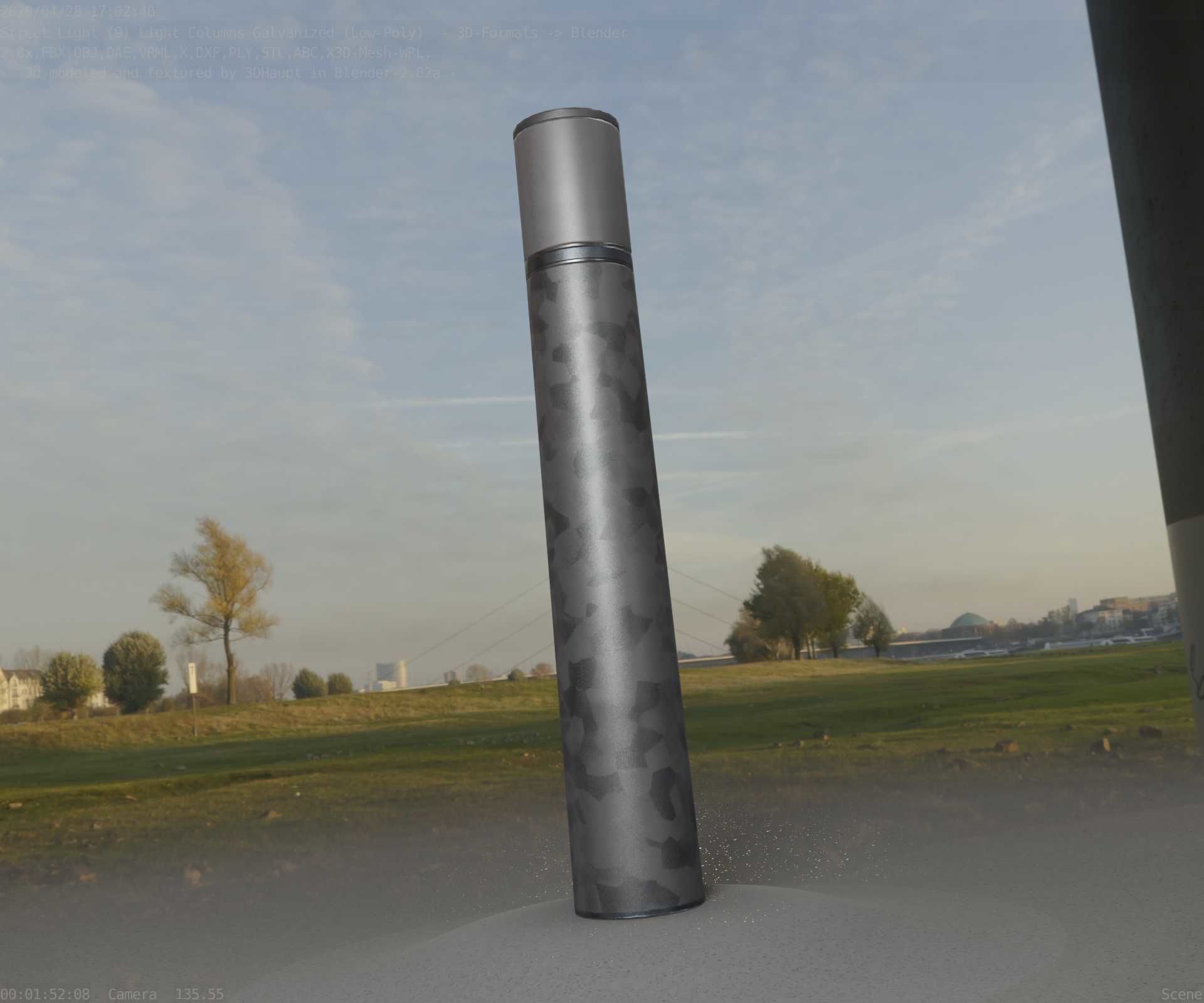 Galvanized Light-Column -27- Street-Light 9 Low-poly 3D model_83