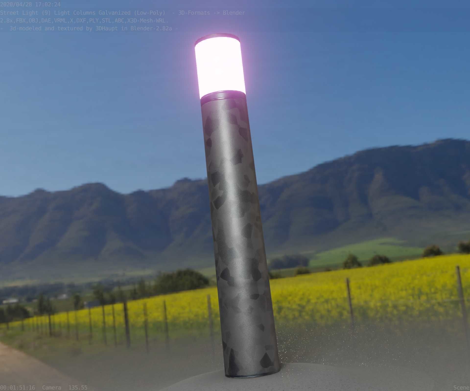 Galvanized Light-Column -27- Street-Light 9 Low-poly 3D model_61