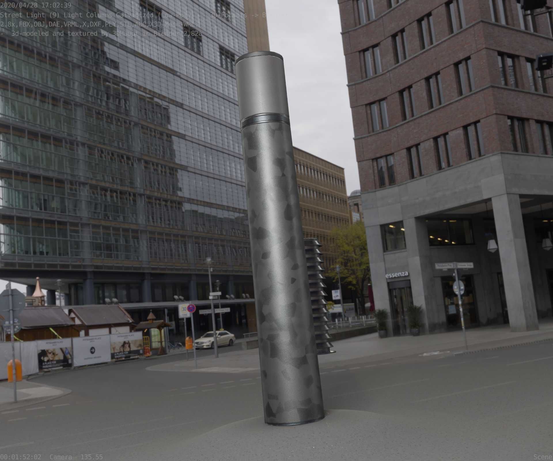 Galvanized Light-Column -27- Street-Light 9 Low-poly 3D model_36